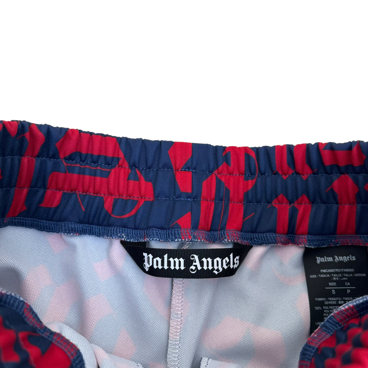 PALM ANGELS MONOGRAM TRACK PANTS RED / BLUE S