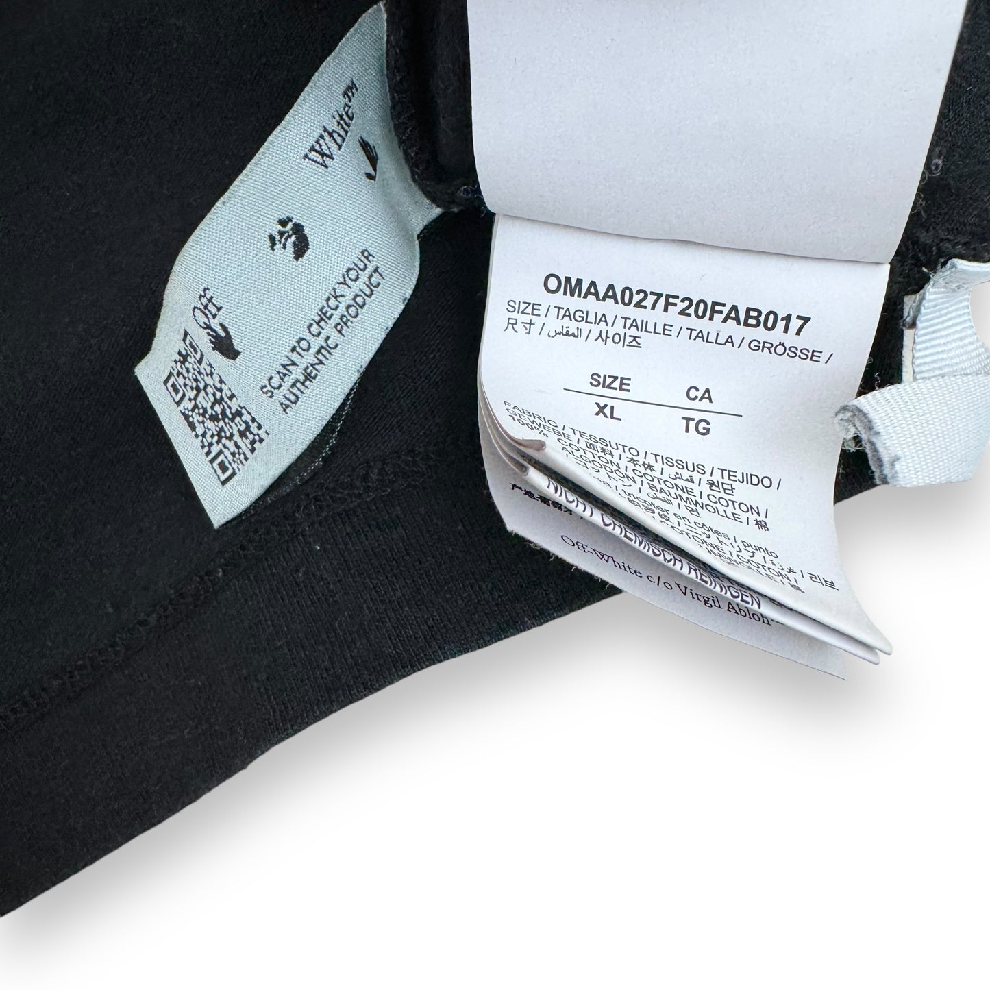 OFF-WHITE T-SHIRT BLACK XL