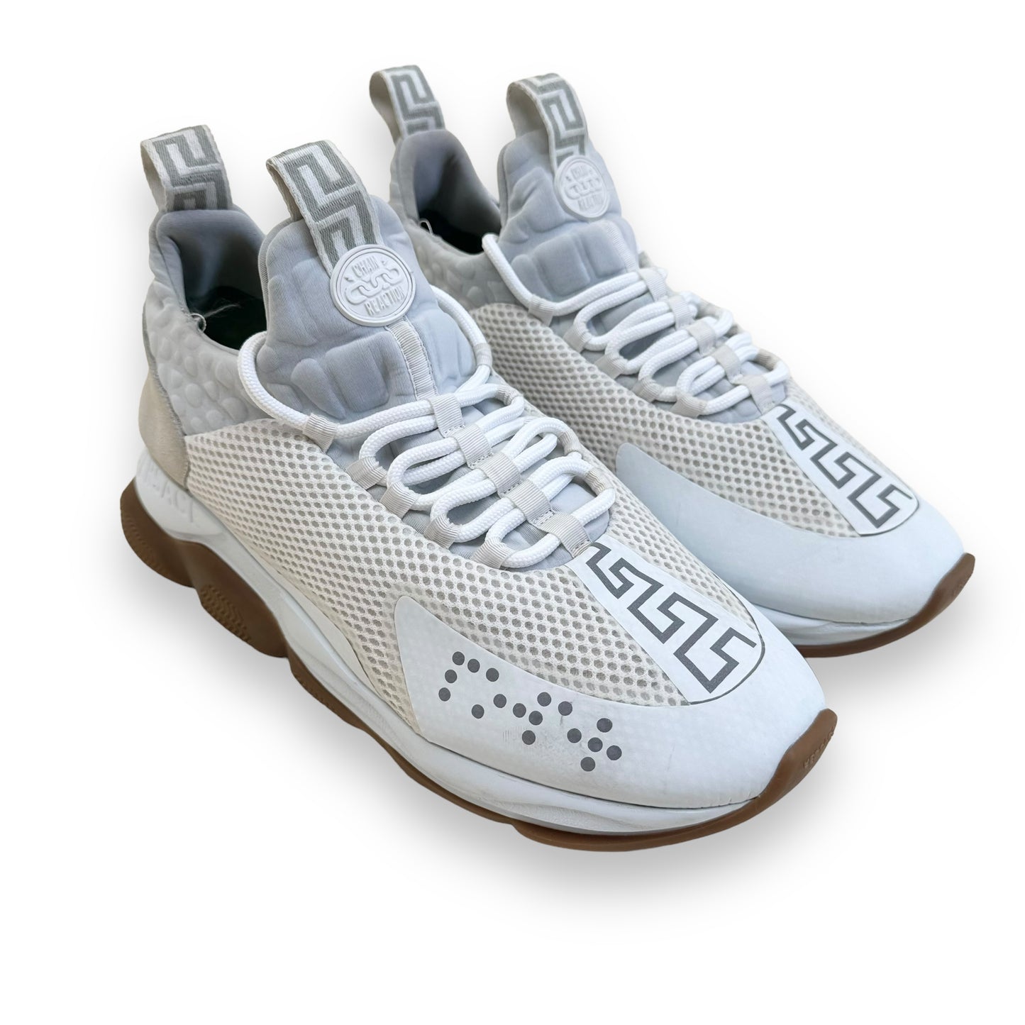 VERSACE CHAIN REACT SNEAKER WHITE UK12