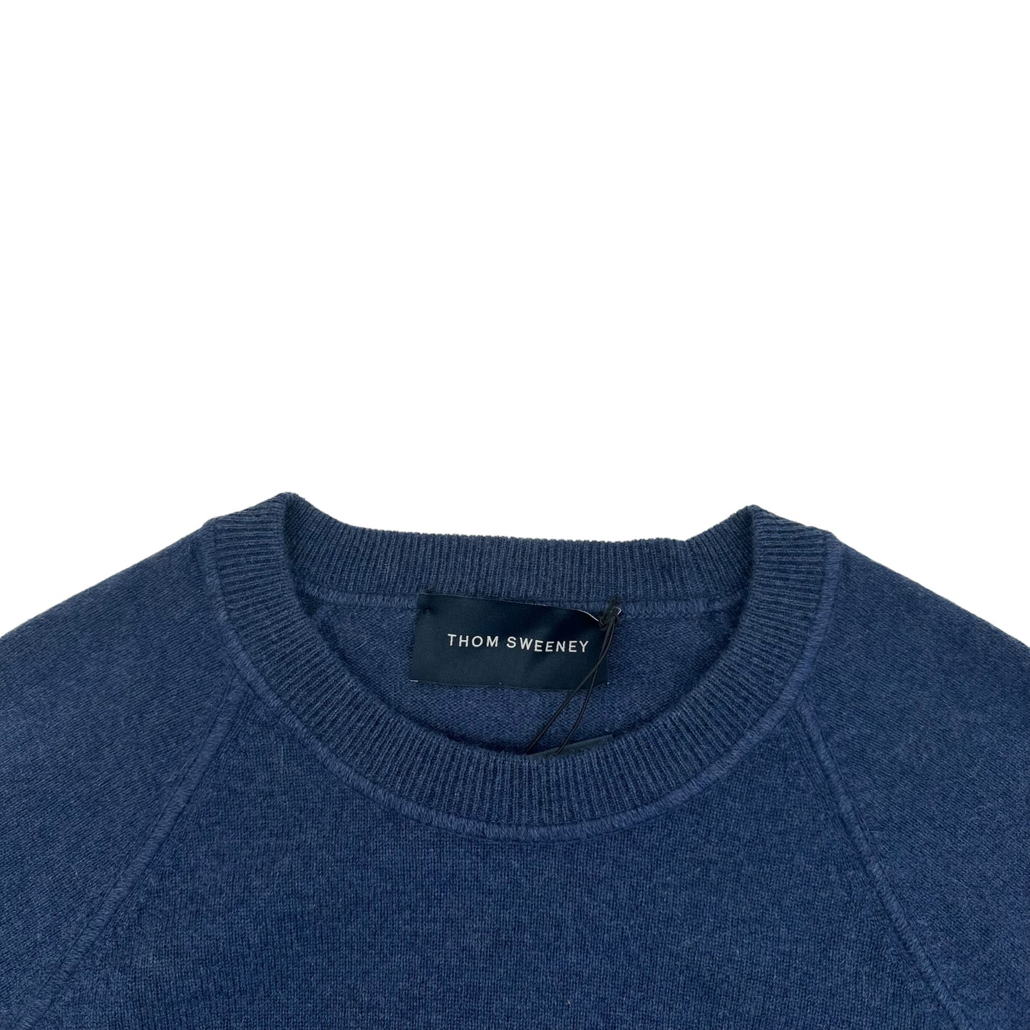 THOM SWEENEY AW23 RAGLAN CASHMERE CREWNECK SWEATER NAVY L