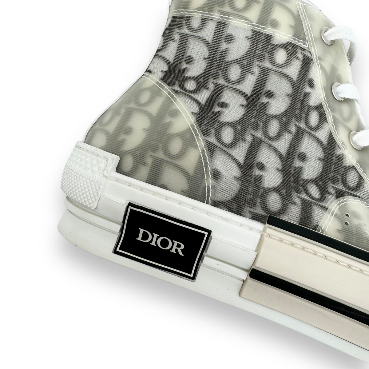 DIOR B23 OBLIQUE HIGH TOP SNEAKER BLACK / WHITE UK10