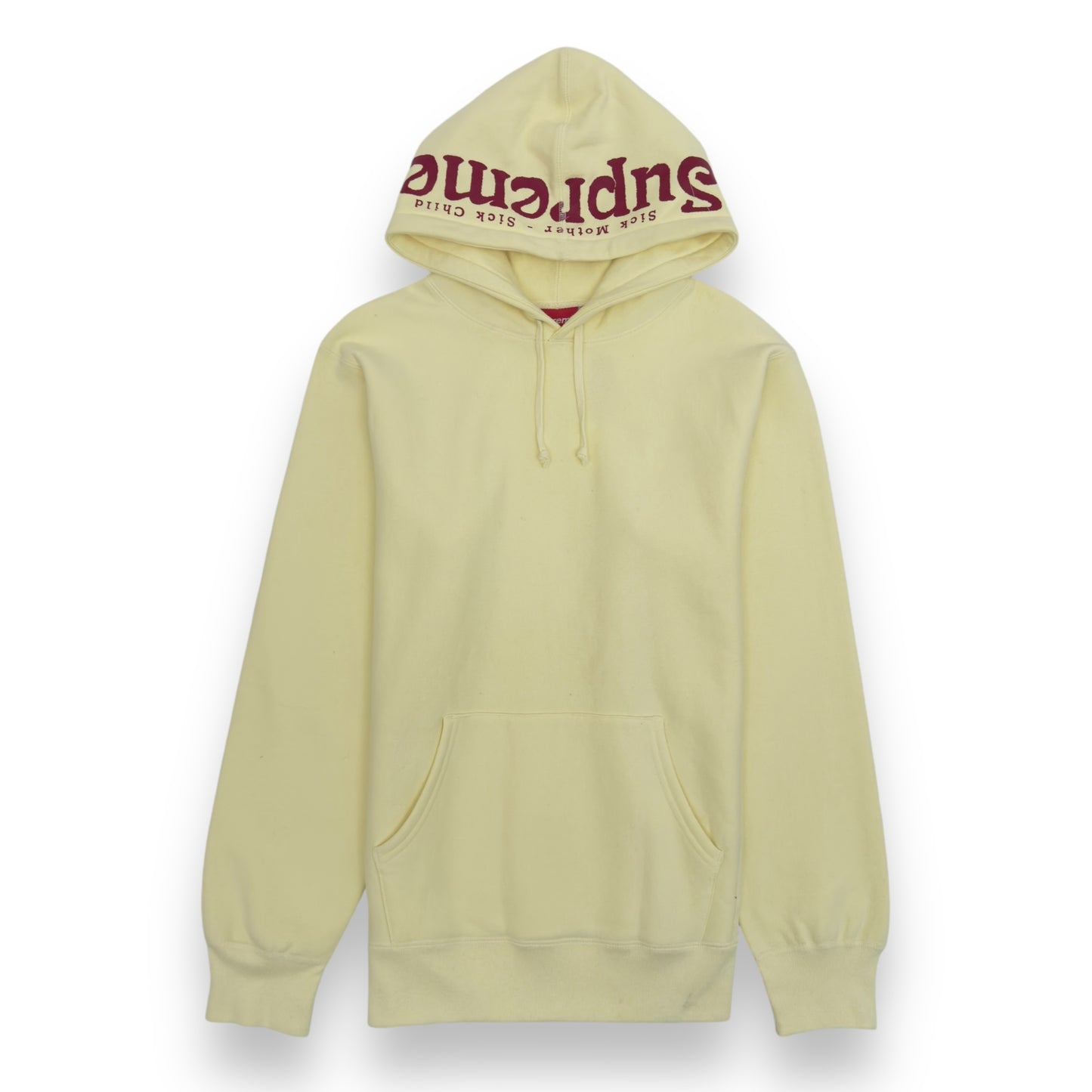 SUPREME SICK MOTHER HOODIE PALE YELLOW / RED XL