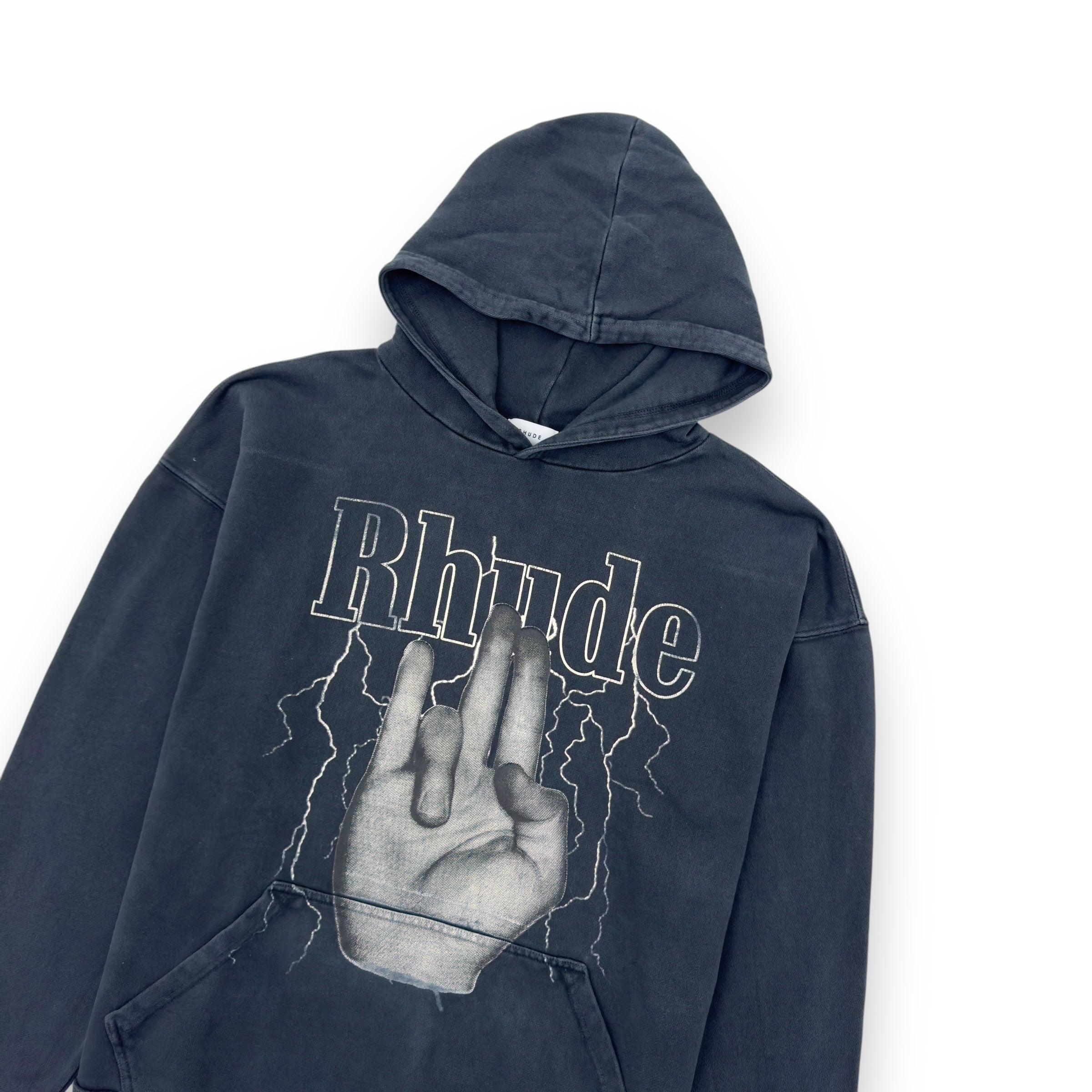 RHUDE SHOCKER HOODIE NAVY L