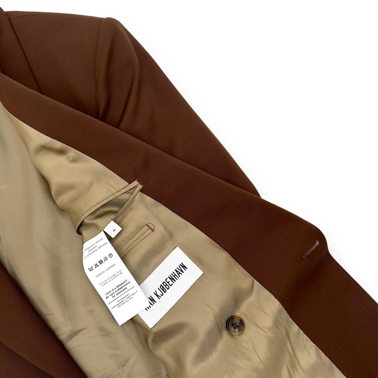 HAN KJØBENHAVN DOUBLE BREASTED BLAZER JACKET BROWN / SILVER L