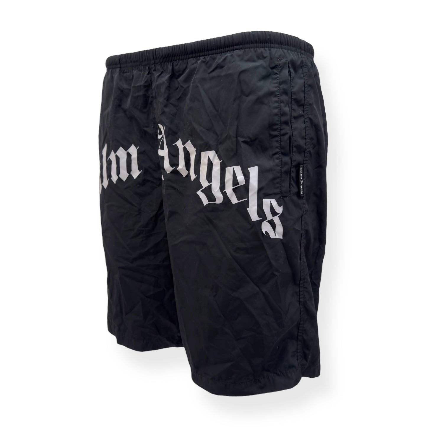 PALM ANGELS SWIM SHORTS BLACK / WHITE M