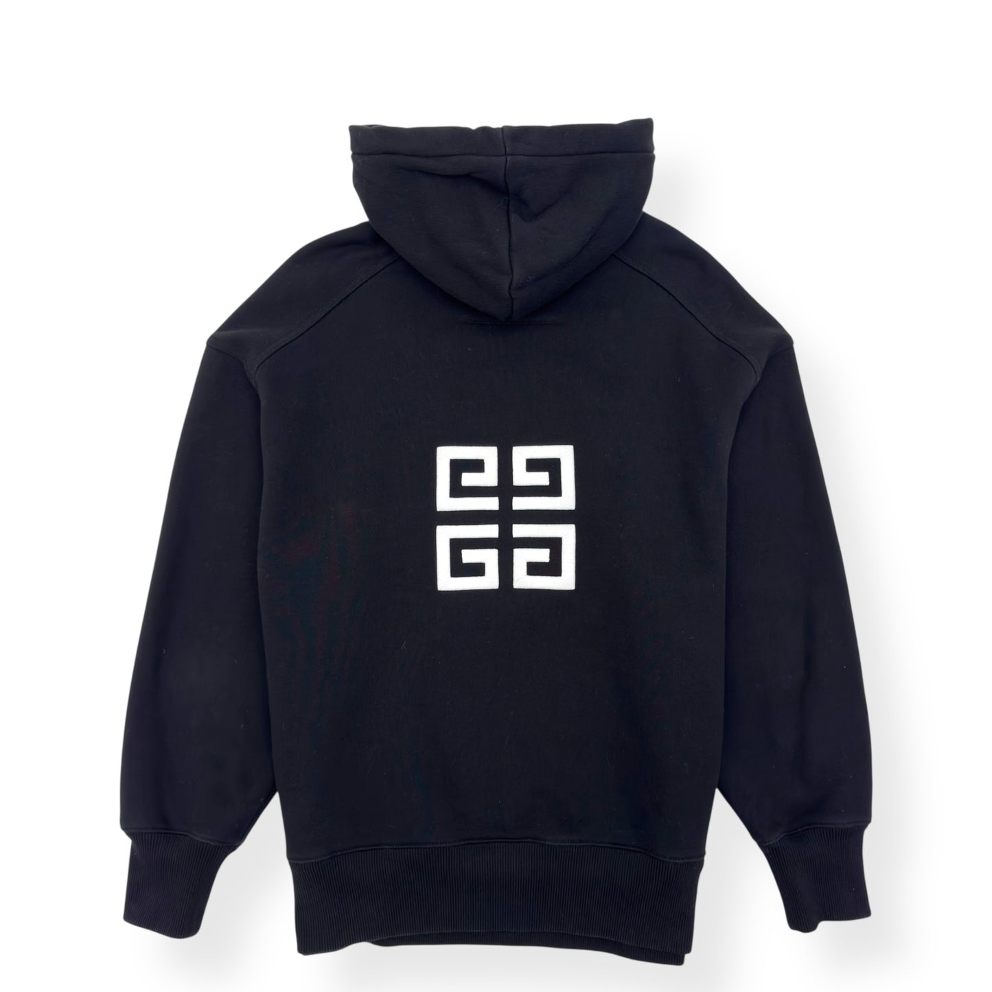 GIVENCHY OVERSIZED ARCHETYPE LOGO EMBROIDERED HOODIE BLACK / WHITE S