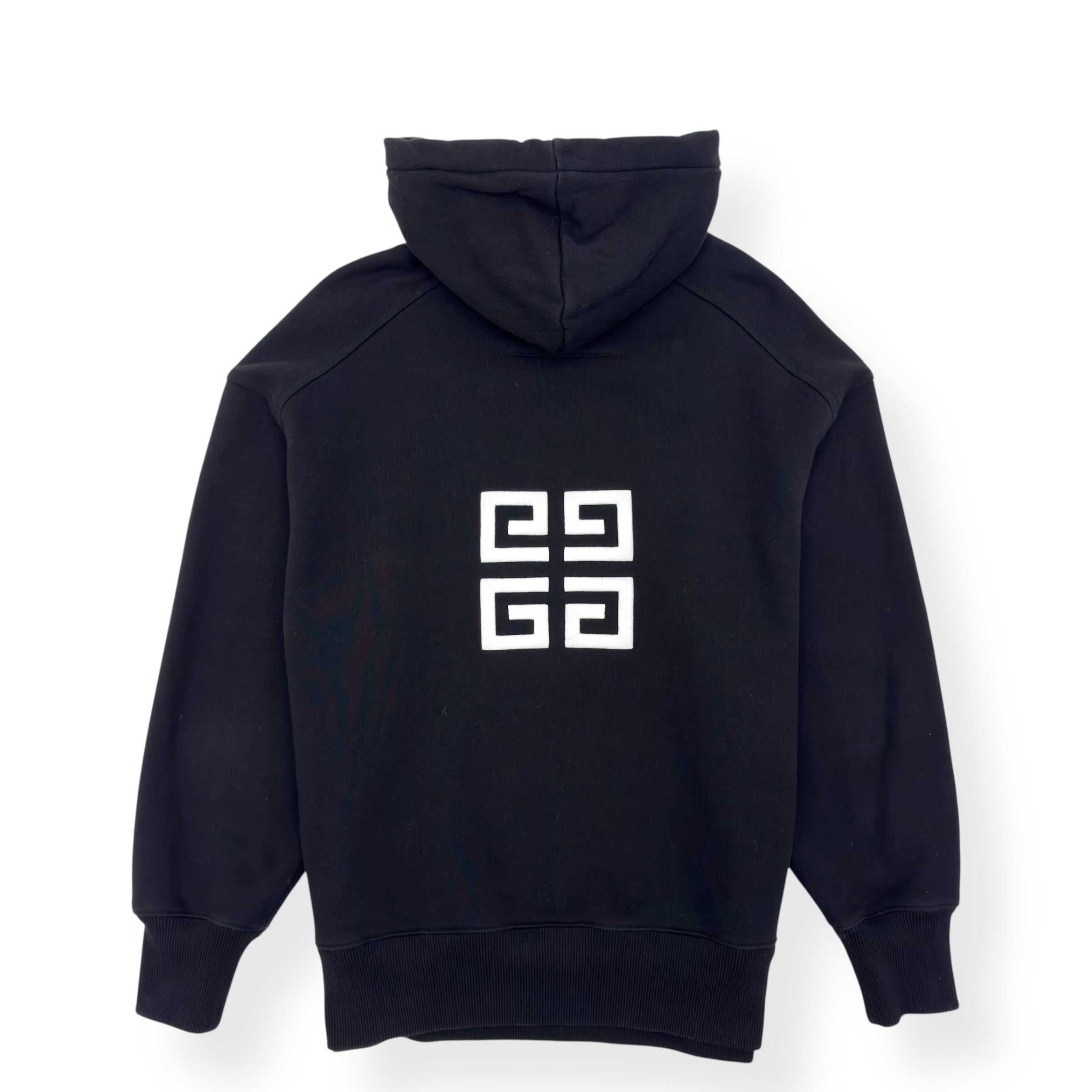 GIVENCHY OVERSIZED ARCHETYPE LOGO EMBROIDERED HOODIE BLACK / WHITE S