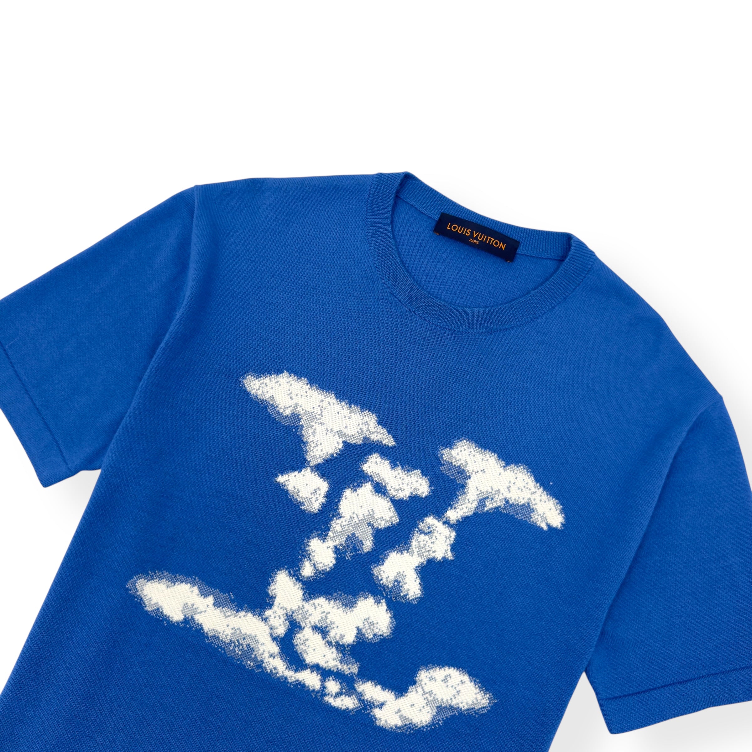 LOUIS VUITTON CLOUD JACQUARD T-SHIRT BLUE / WHITE L