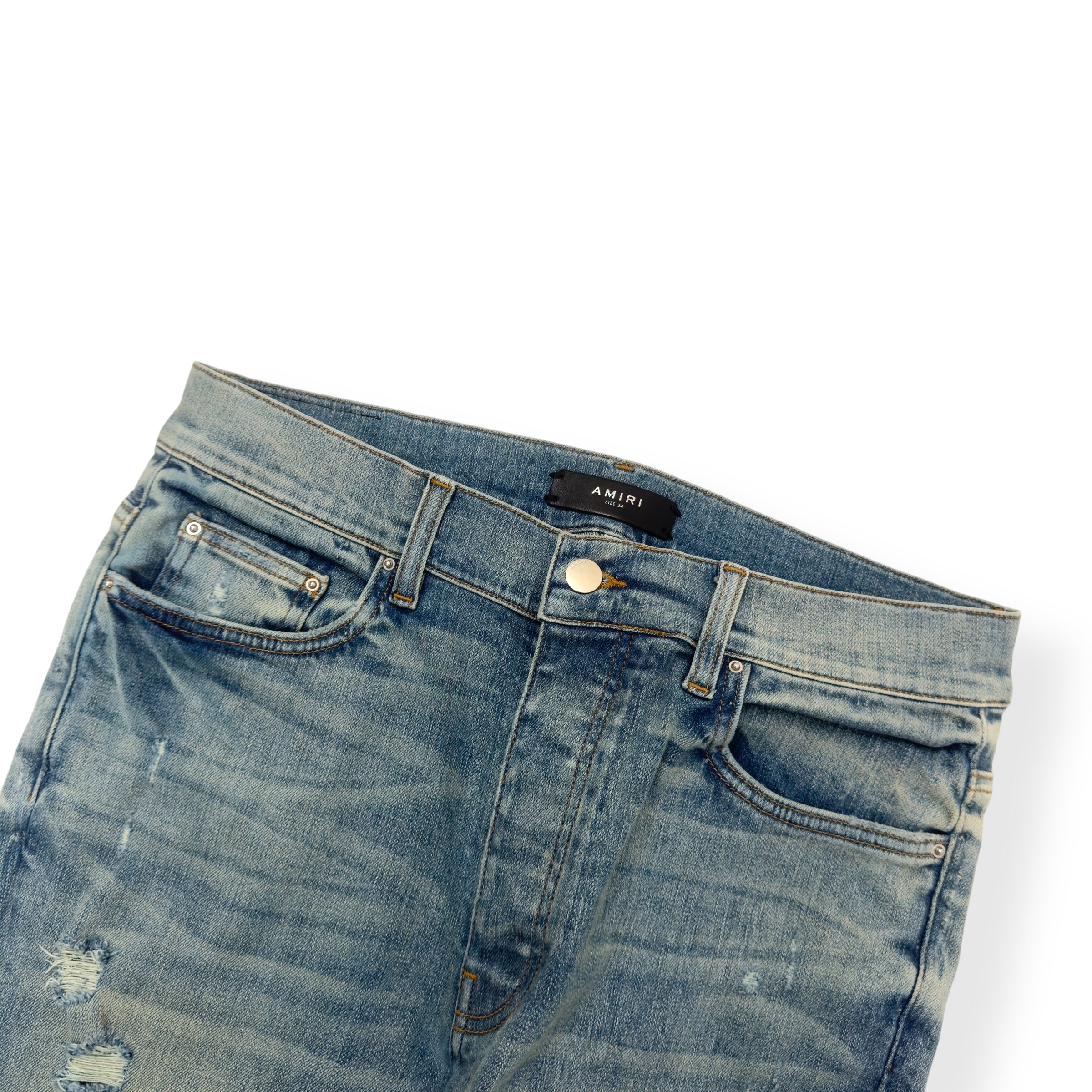 AMIRI THRASHER CLASSIC SKINNY DENIM JEANS BLUE W34”