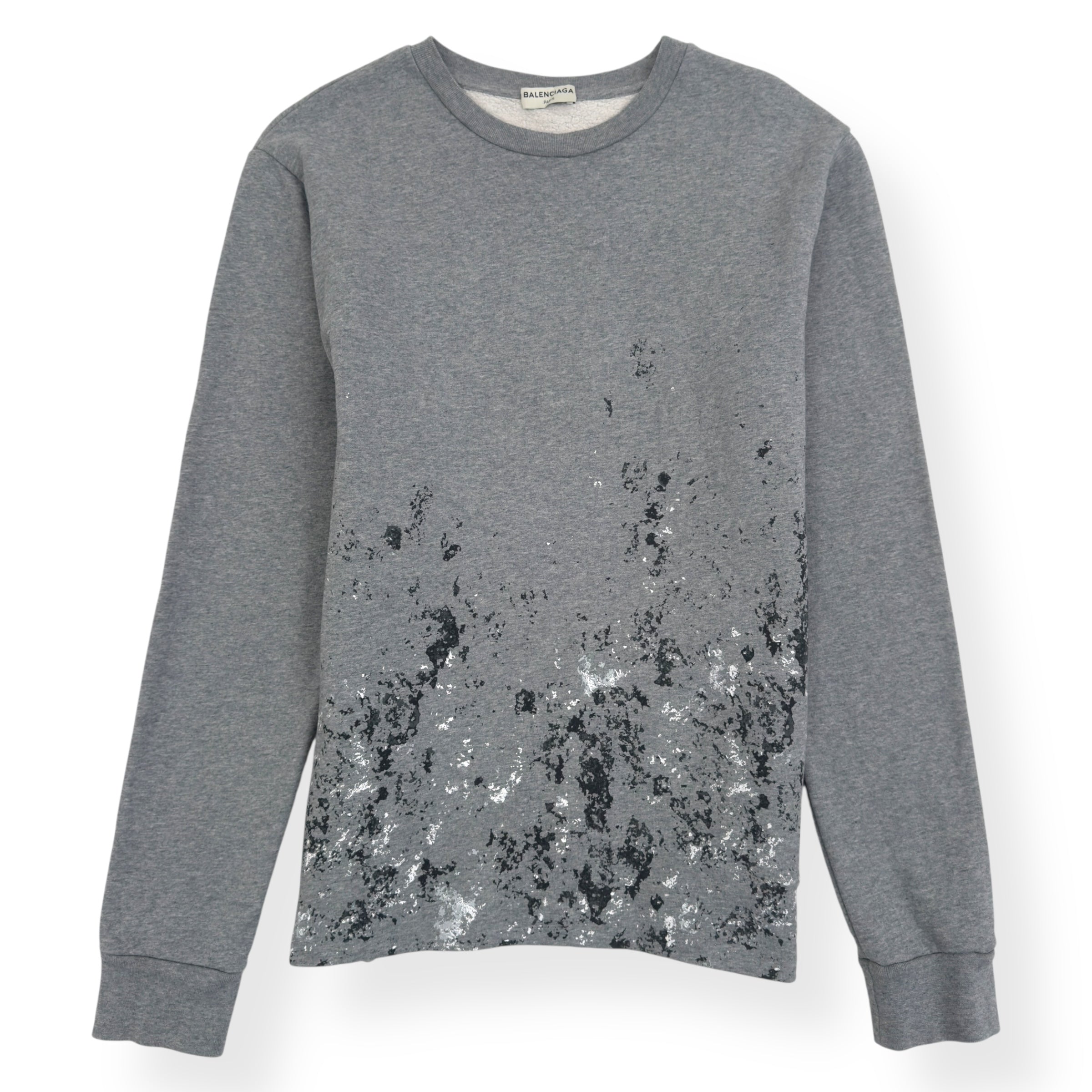 BALENCIAGA PAINT SPLATTER SWEATSHIRT GREY / BLACK / WHITE L