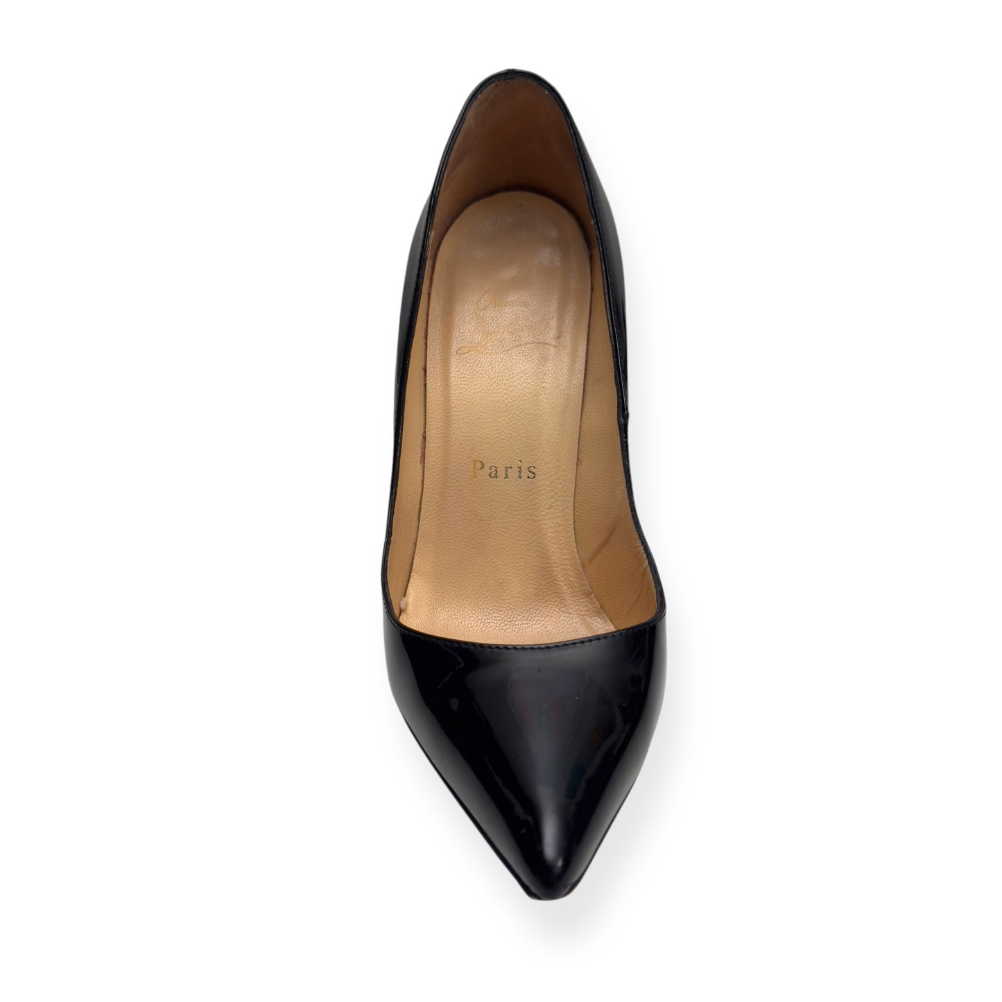 CHRISTIAN LOUBOUTIN PIGALLE 100MM PATENT LEATHER HEELS BLACK / RED 36 / UK3