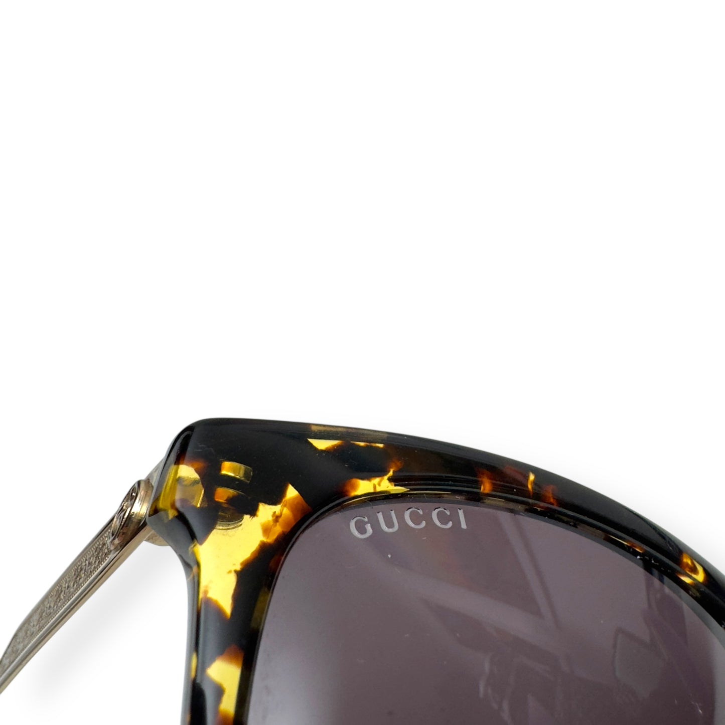 GUCCI SPOTTED TORTOISESHELL SUNGLASSES BROWN