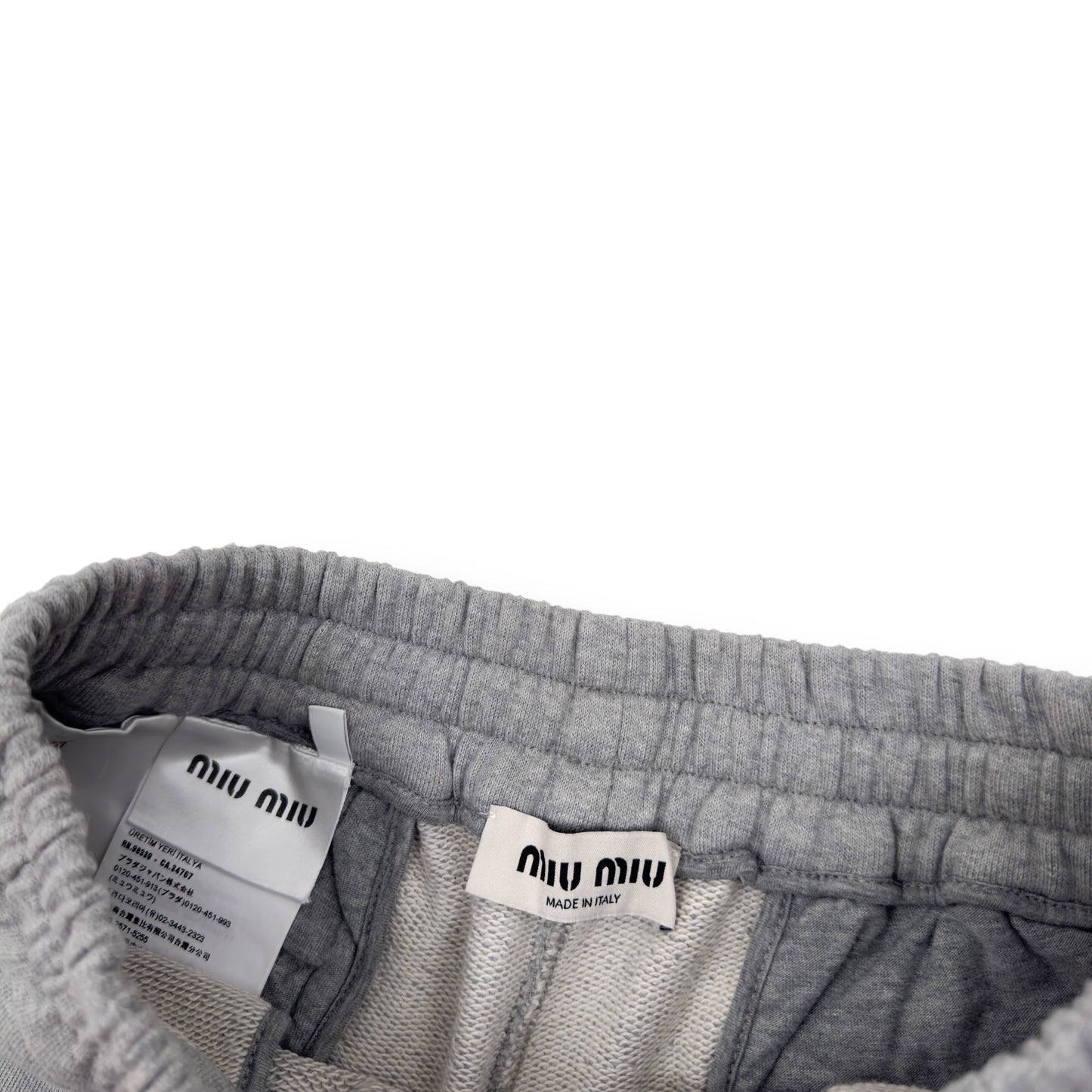 MIU MIU COTTON LOGO SHORTS GREY / BLACK S