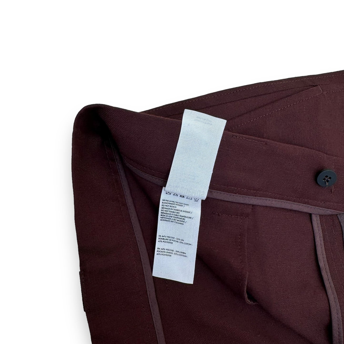 JACQUEMUS LE RAPHIA LINEN SHORTS BURGUNDY XL