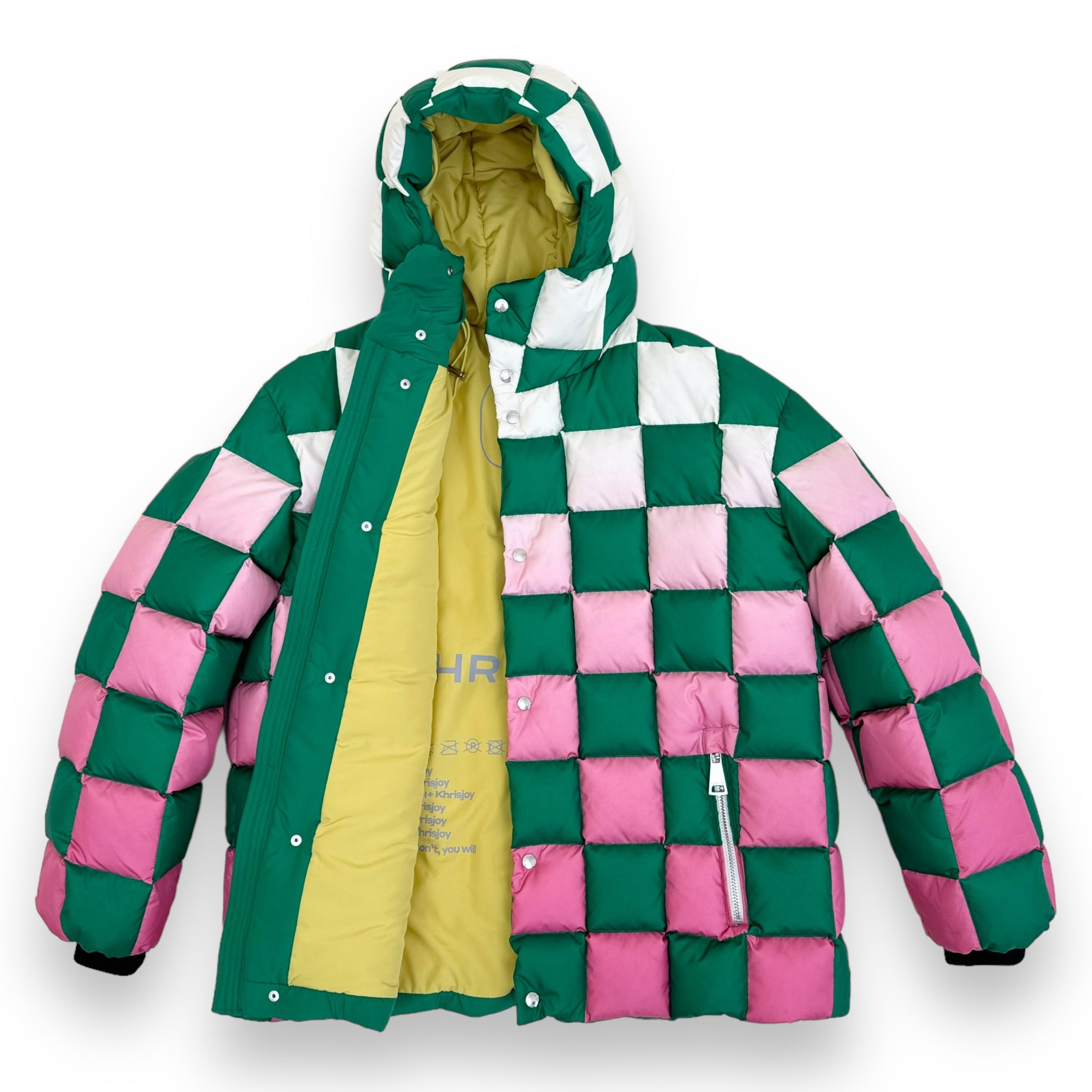 KHRISJOY PUFF KHRISMAN DAMIER SHADE DOWN PUFFER JACKET MULTICOLOURED L