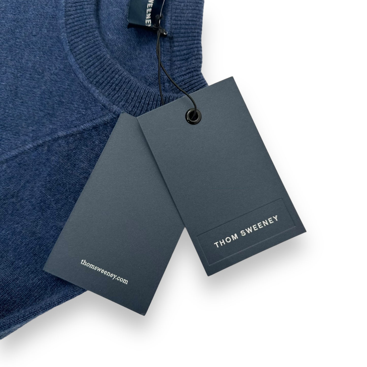 THOM SWEENEY AW23 RAGLAN CASHMERE CREWNECK SWEATER NAVY L