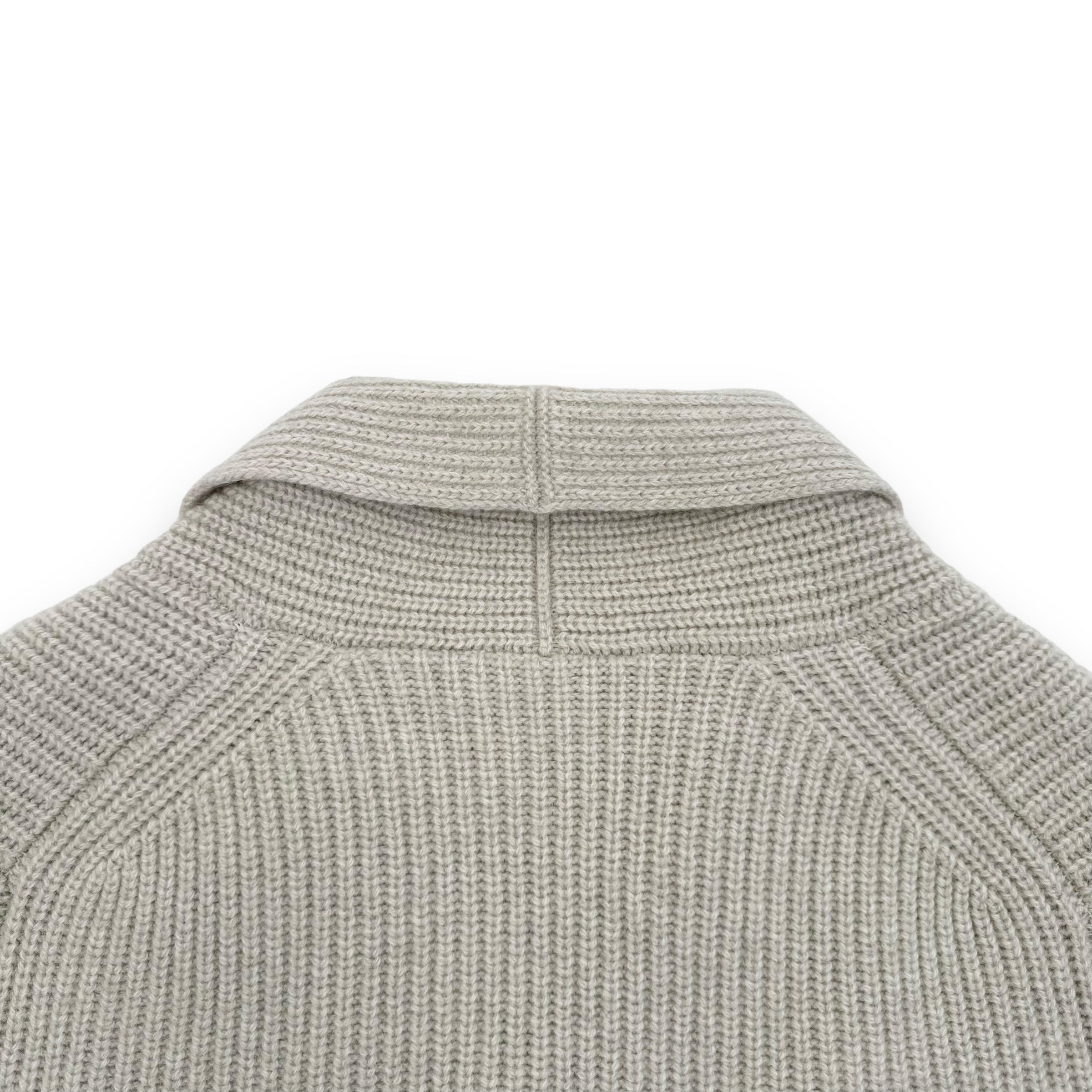 THOM SWEENEY SINGLE BREASTED WOOL / CASHMERE SHAWL CARDIGAN CREAM L