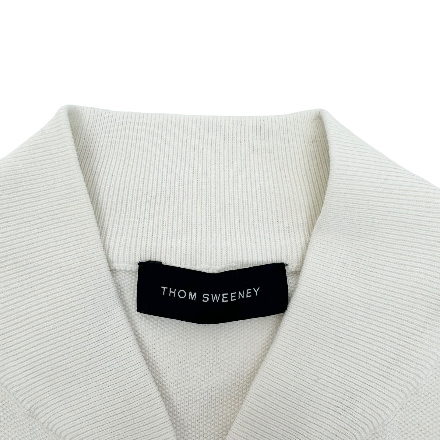 THOM SWEENEY FINE-KNIT COTTON ZIP-UP TRACK TOP WHITE L