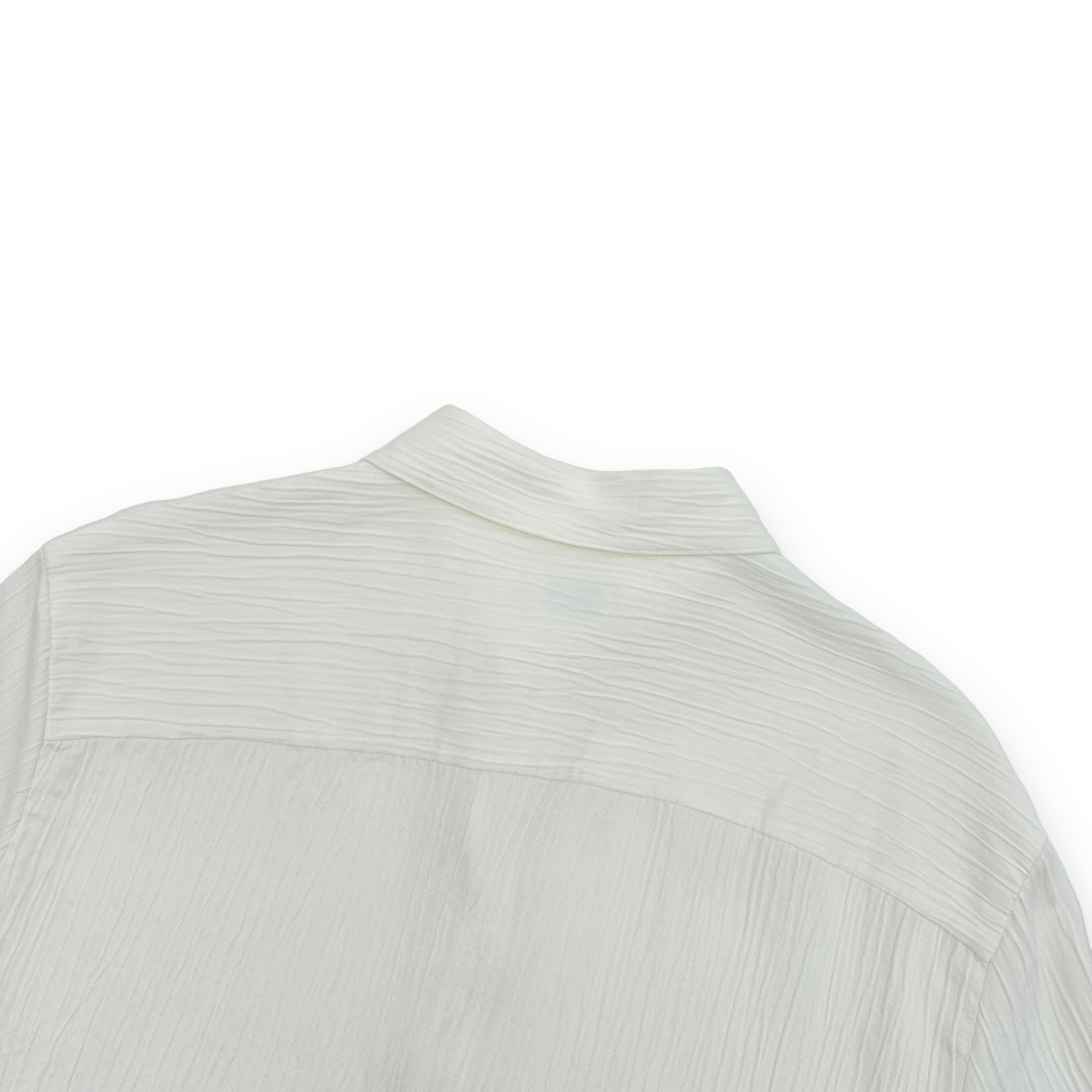 SANDRO TEXTURED SHORT SLEEVE SHIRT OFF-WHITE M