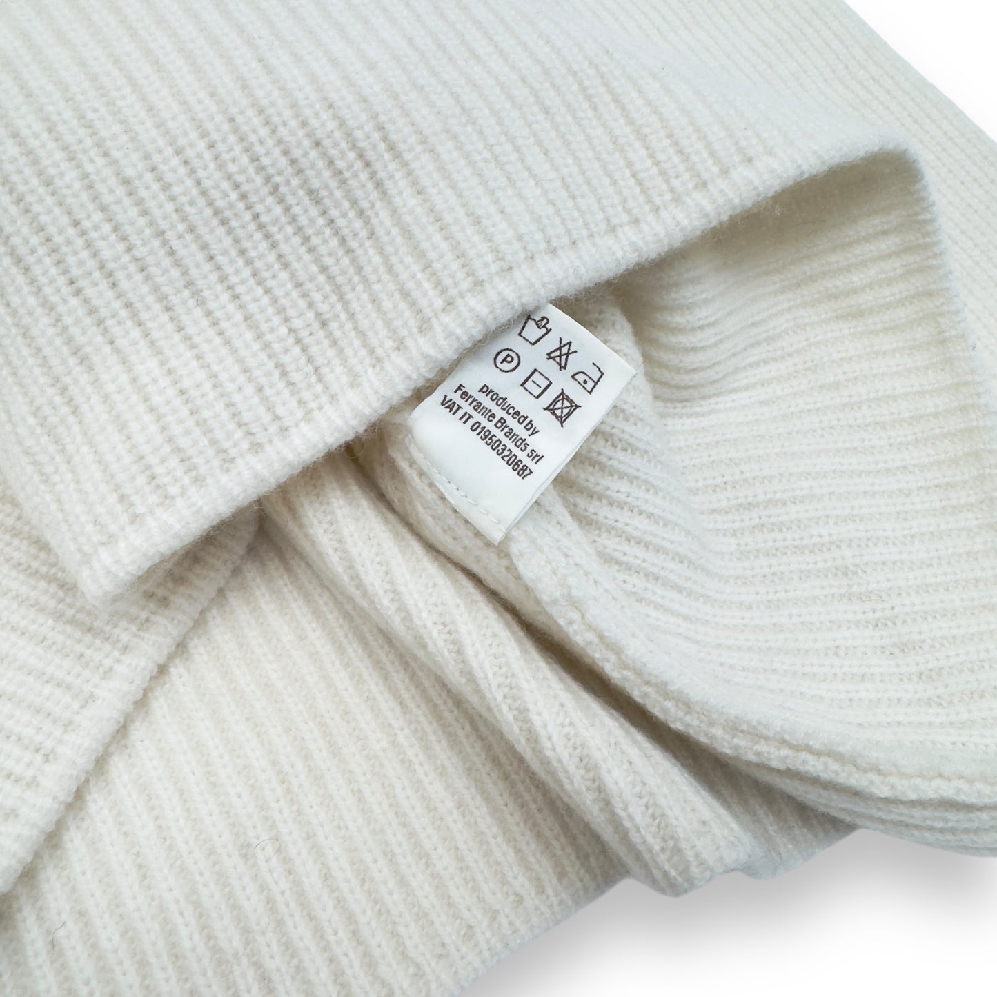 THOM SWEENEY WOOL / CASHMERE HALF-ZIP SWEATER CREAM L