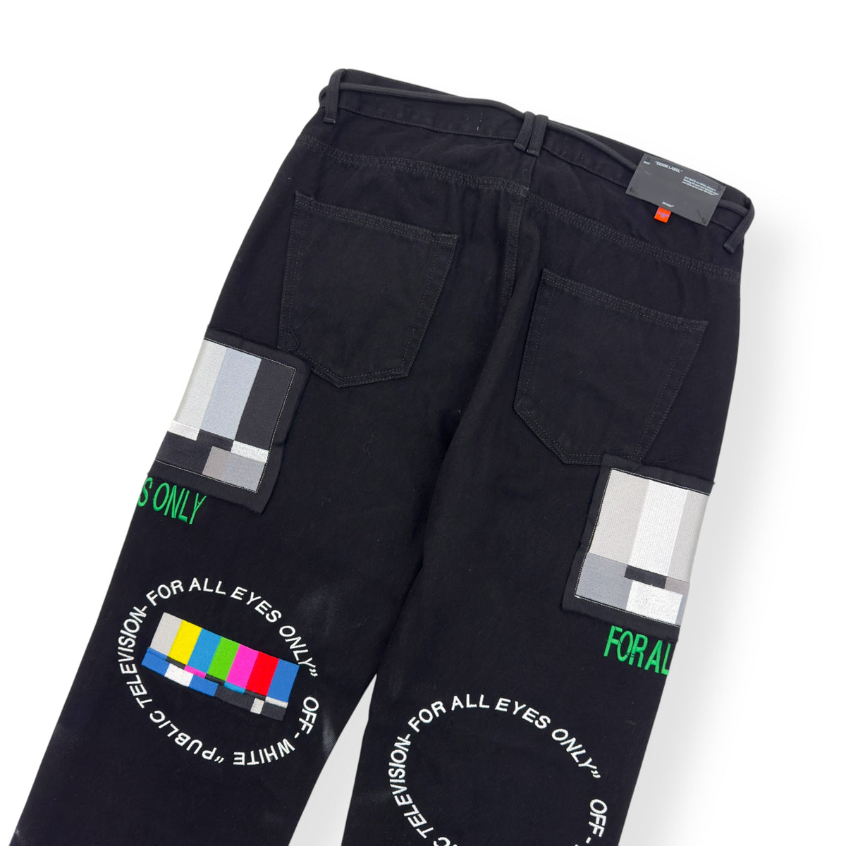 OFF-WHITE X EV BRAVADO 5 POCKET DENIM JEANS BLACK W34”