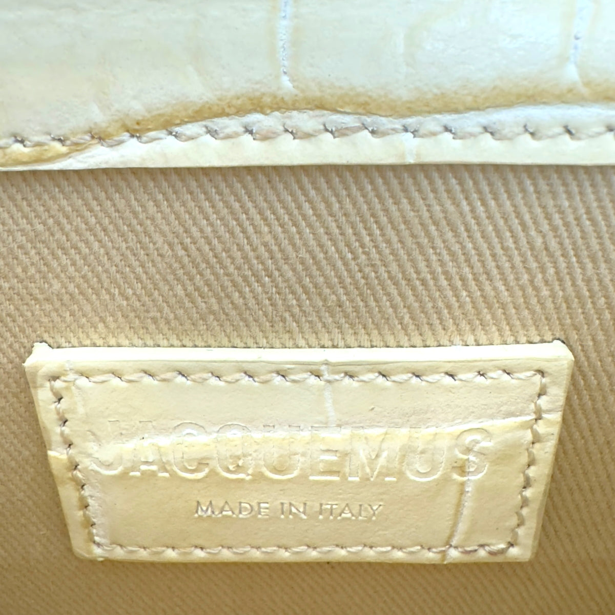JACQUEMUS LE CHIQUITO MINI CROC EMBOSSED BAG CREAM MINI