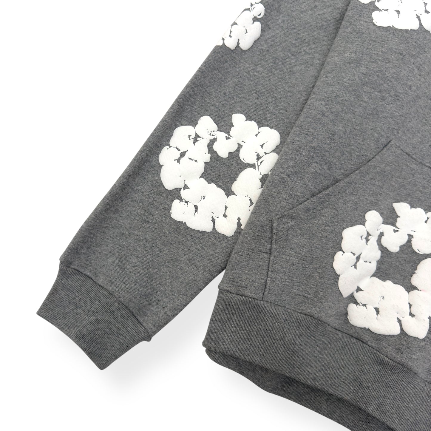 DENIM TEARS THE COTTON WREATH HOODIE GREY / WHITE L