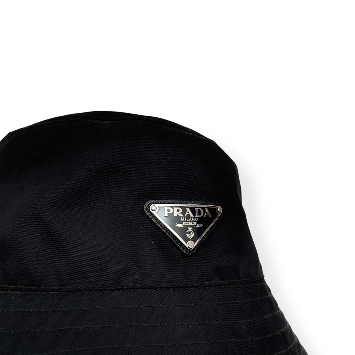 PRADA RE-NYLON BUCKET HAT BLACK M