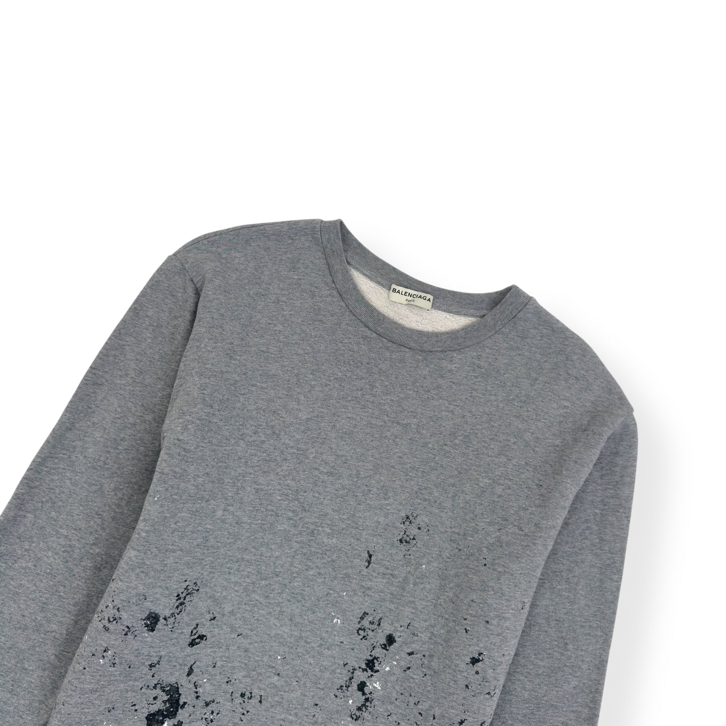 BALENCIAGA PAINT SPLATTER SWEATSHIRT GREY / BLACK / WHITE L