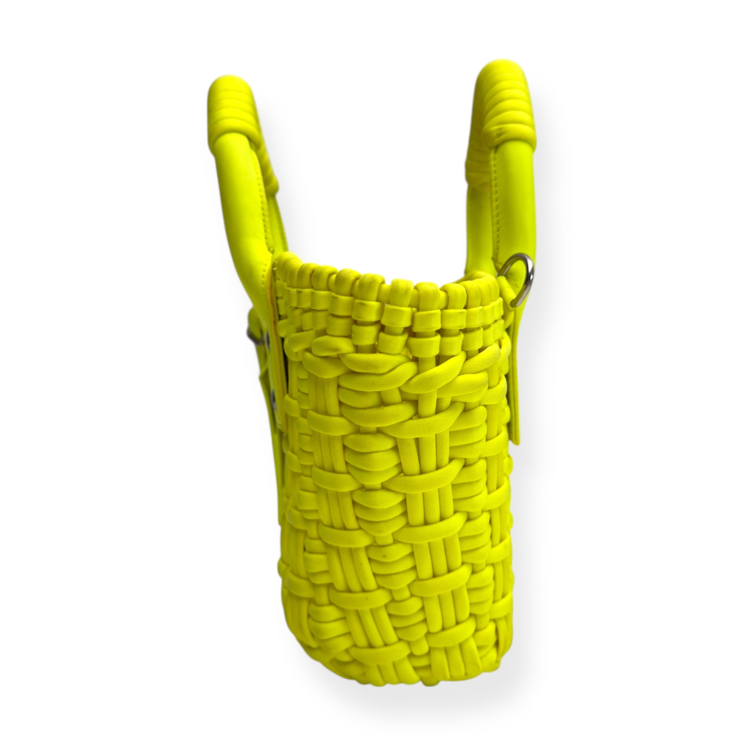 BALENCIAGA BISTRO NYLON / LEATHER SHOULDER BAG YELLOW XXS