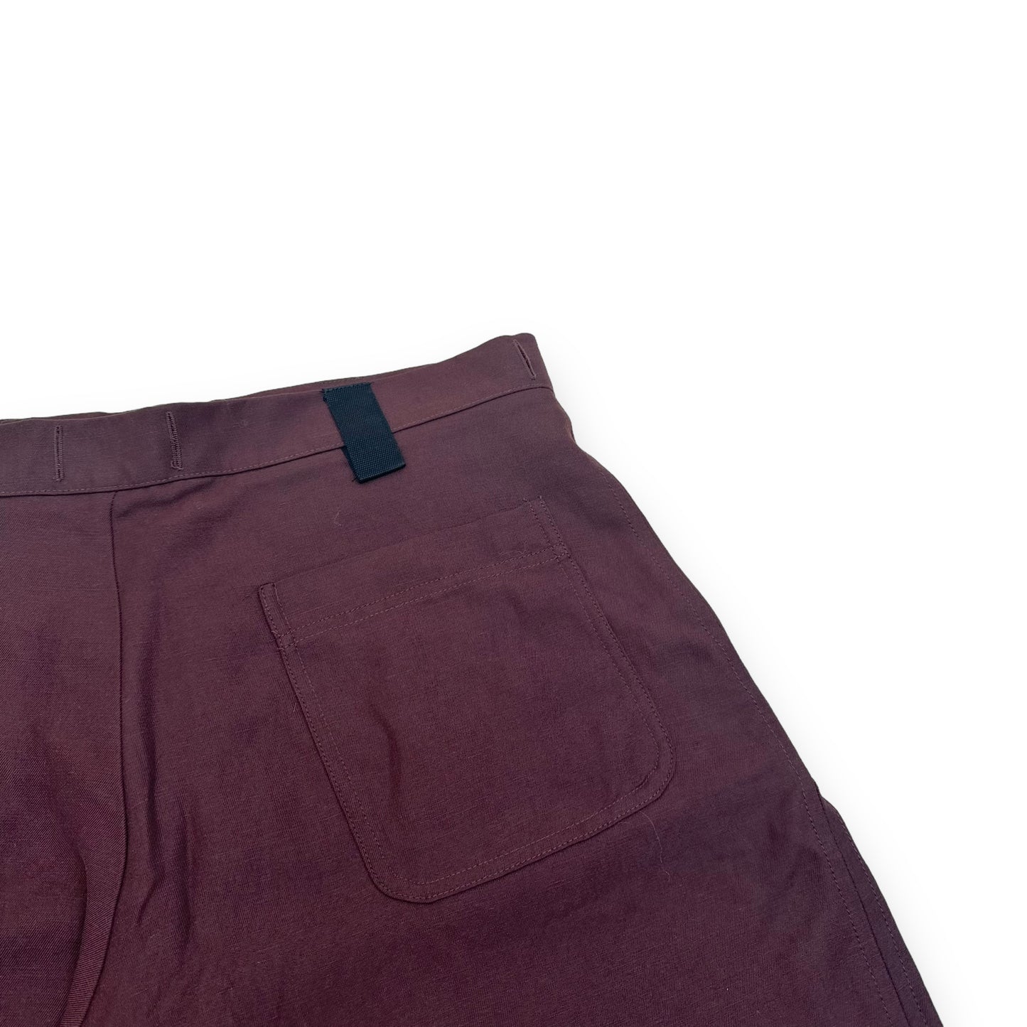 JACQUEMUS LE RAPHIA LINEN SHORTS BURGUNDY XL