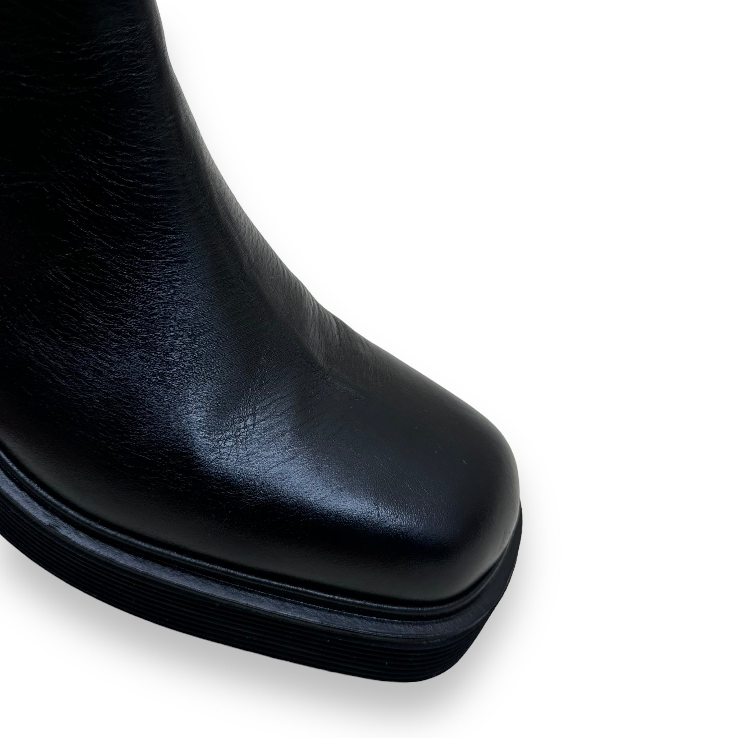 MARNI RIDGED-SOLE LEATHER ANKLE BOOTS BLACK UK11