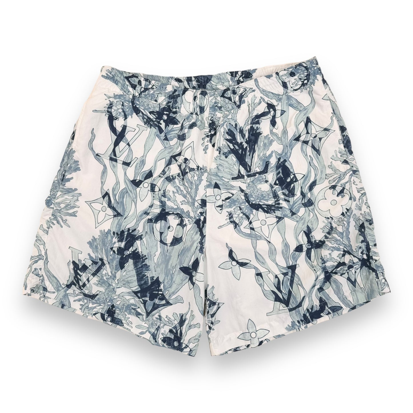 LOUIS VUITTON PRINTED NYLON SWIM SHORTS L