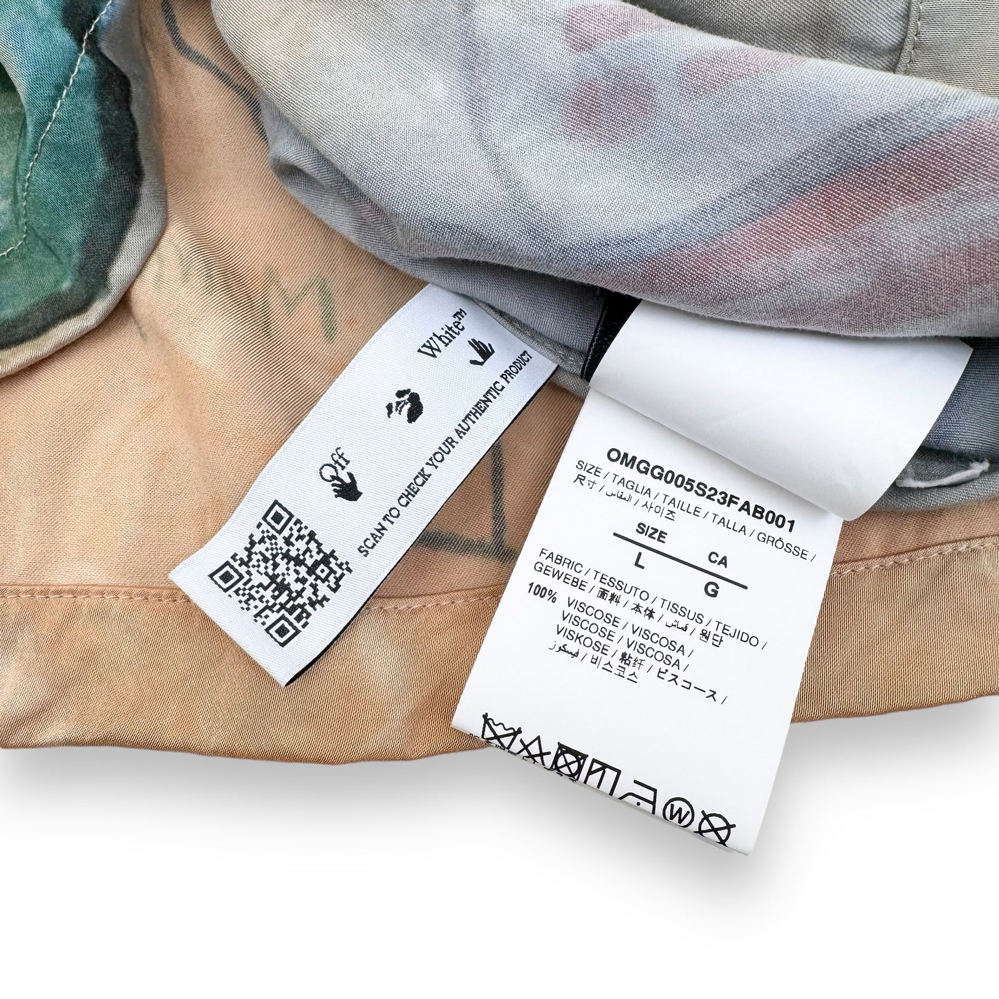 OFF-WHITE S/S SATIN SHIRT BEIGE L