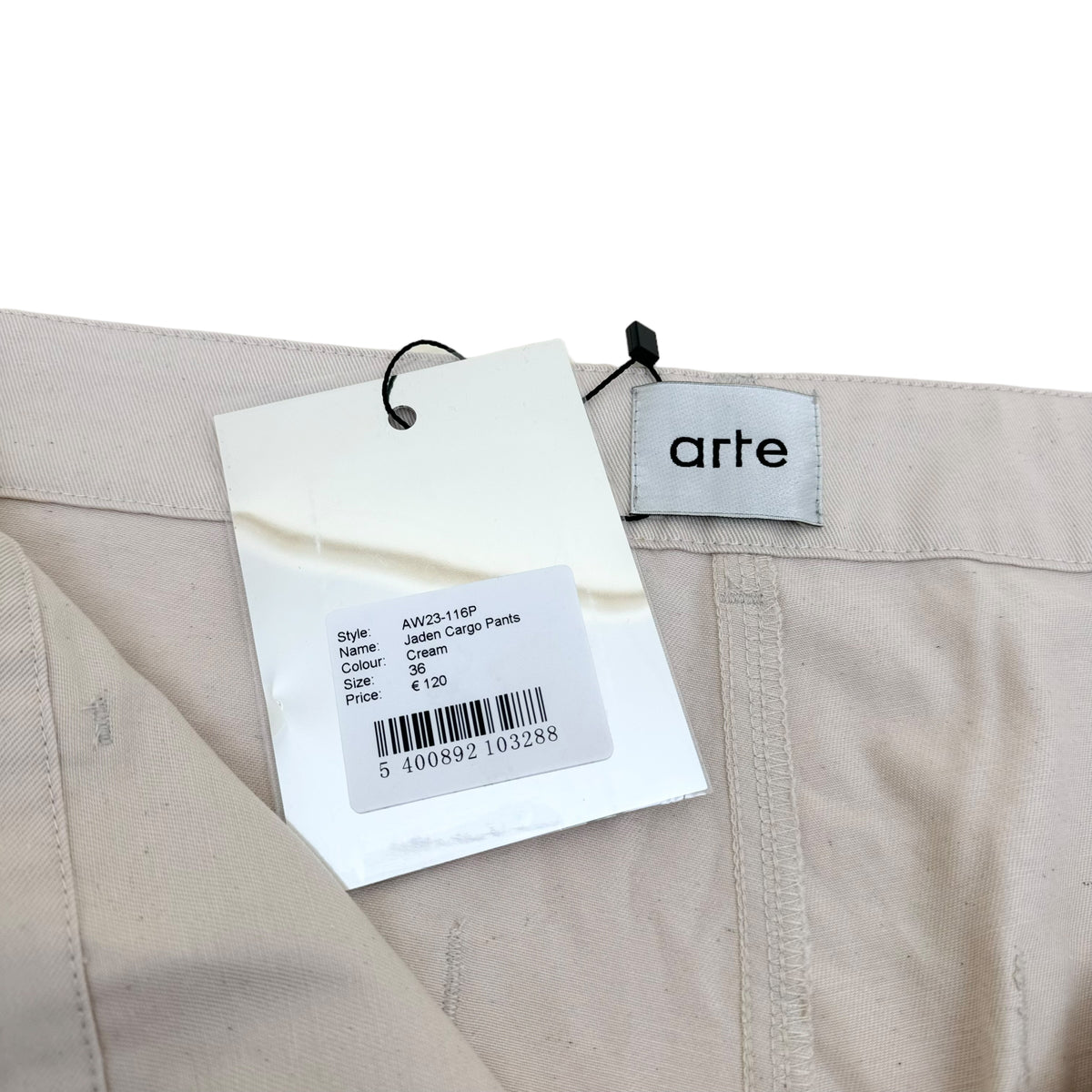 ARTE JADEN CARGO TROUSERS CREAM 36W