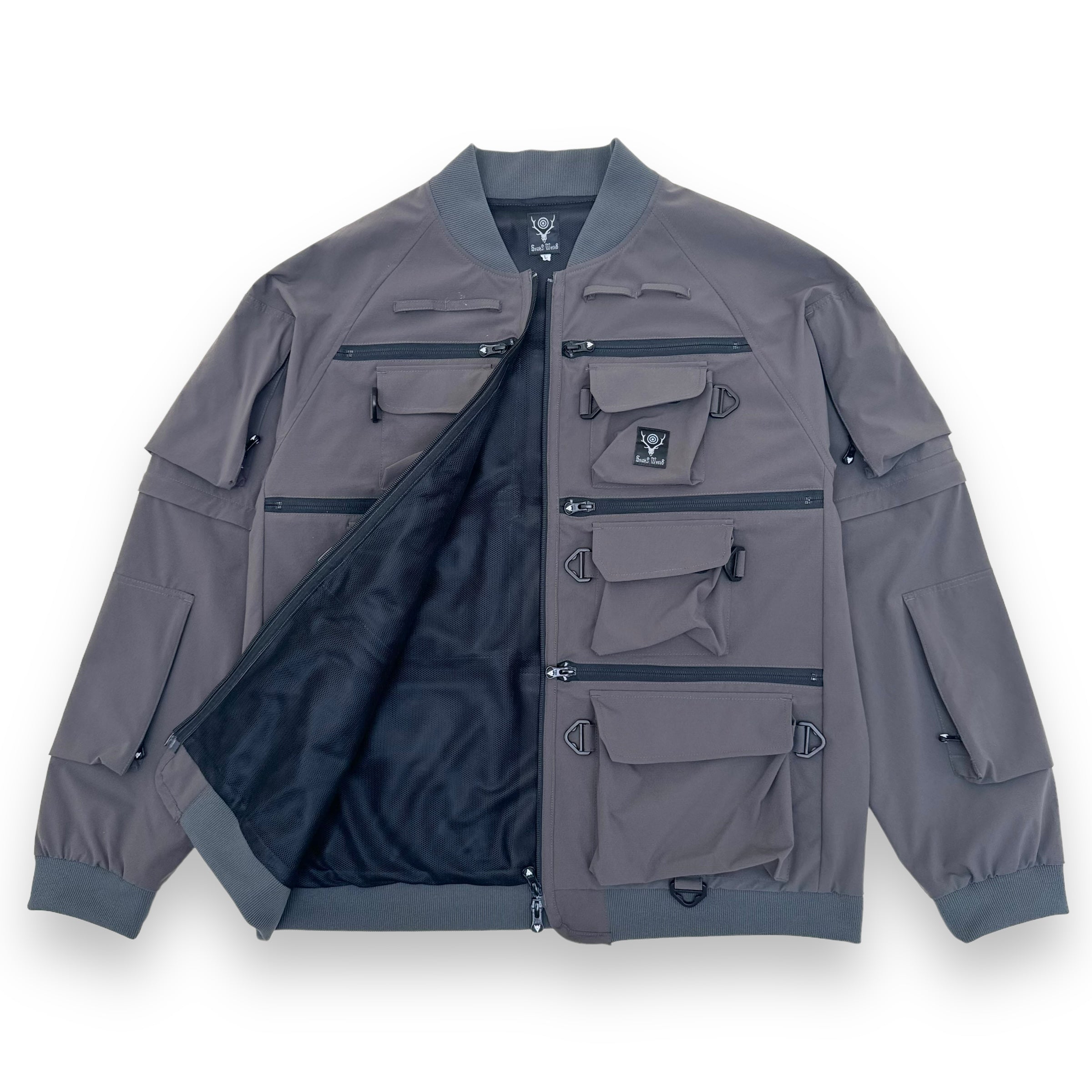 SOUTH2 WEST8 MULTI-POCKET ZIPPED 2 WAY JACKET DARK GREY L