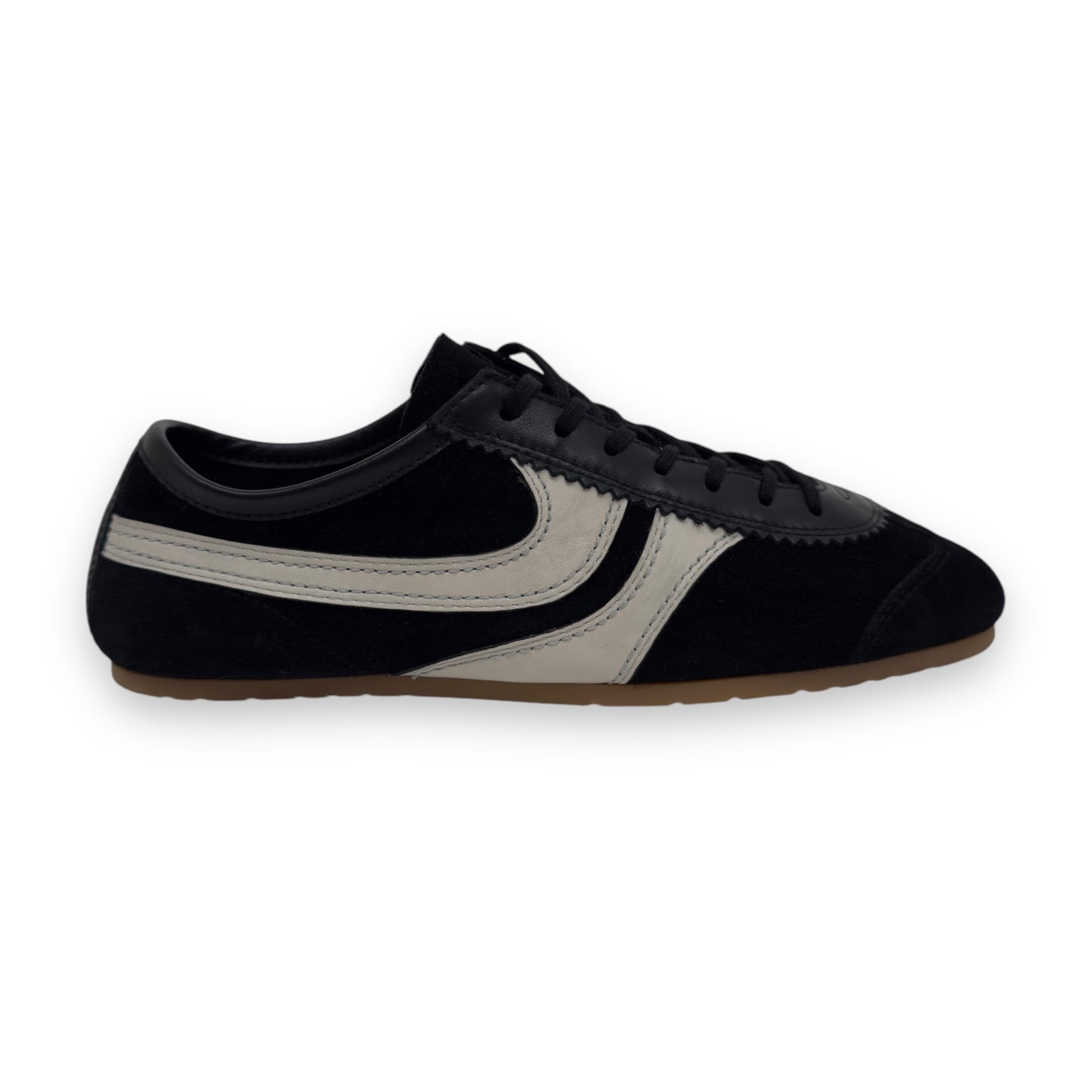 DRIES VAN NOTEN 70’S SUEDE LOW TOP SNEAKER BLACK / WHITE UK7.5