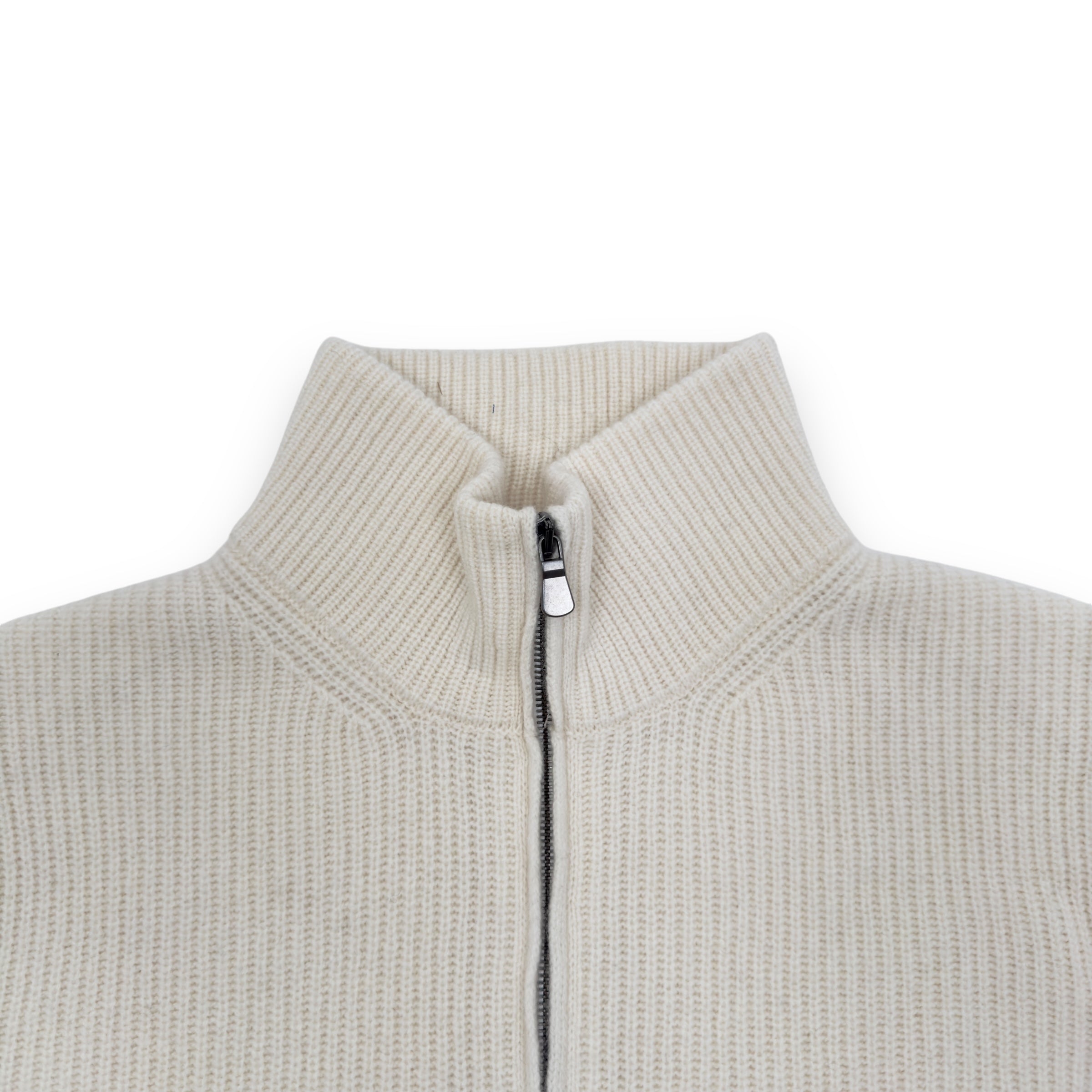 THOM SWEENEY WOOL / CASHMERE HALF-ZIP SWEATER CREAM L