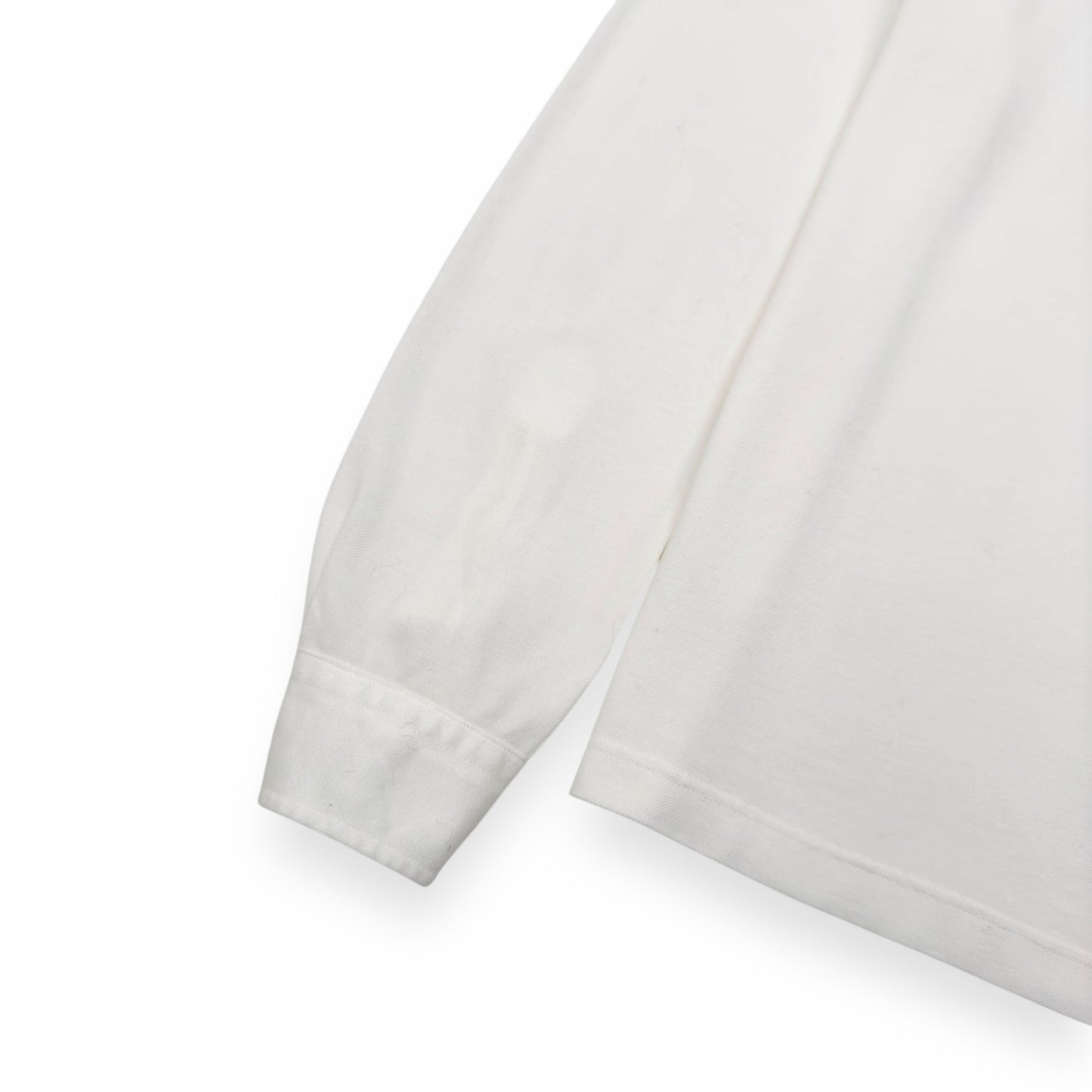 THOM SWEENEY LONG SLEEVE COTTON POLO SHIRT WHITE L
