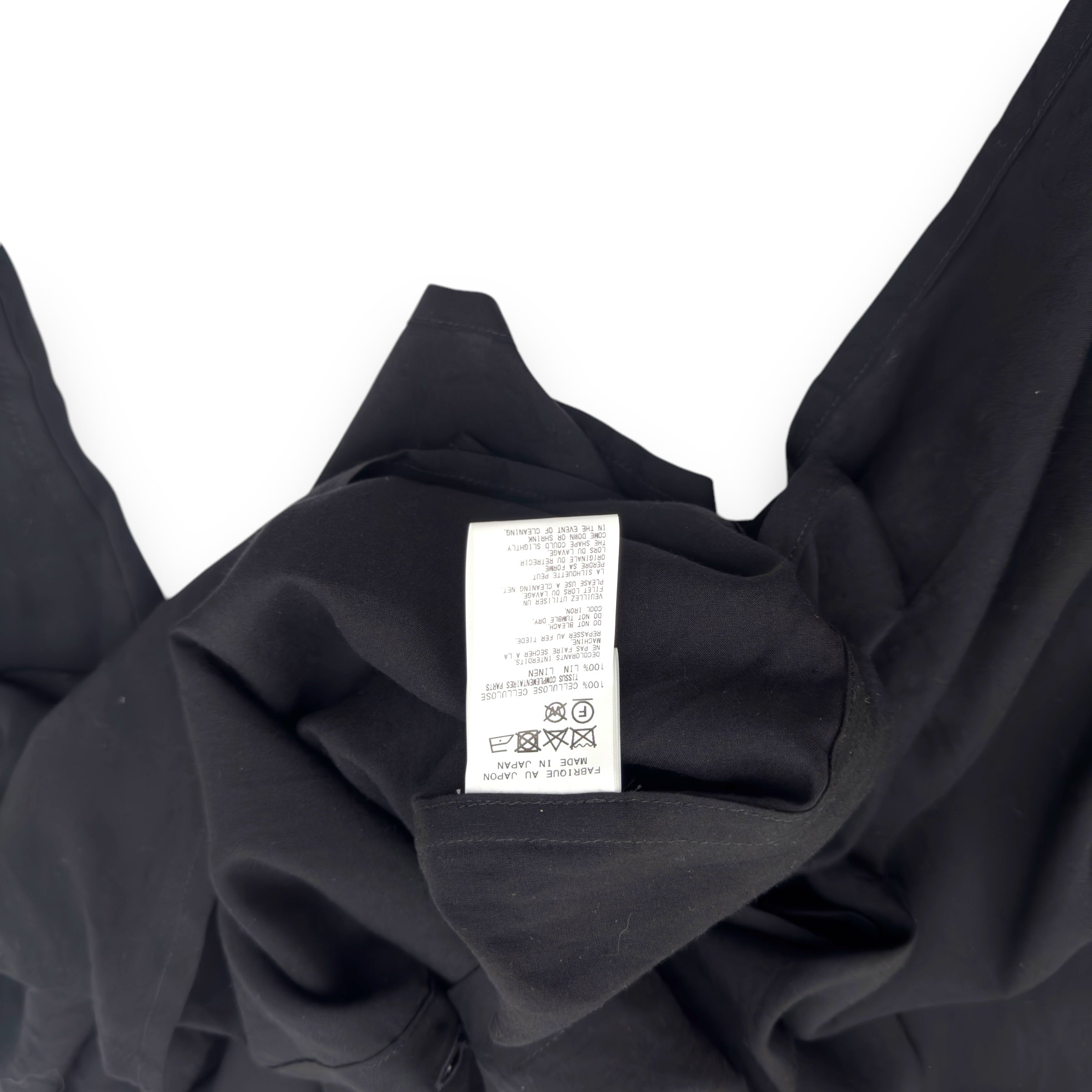 YOHJI YAMAMOTO U-STAND COLLAR SHIRT BLACK 4 / XL