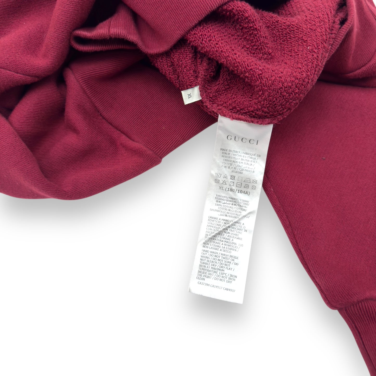 GUCCI 'ORGASMIQUE' HOODIE BURGUNDY / WHITE XL