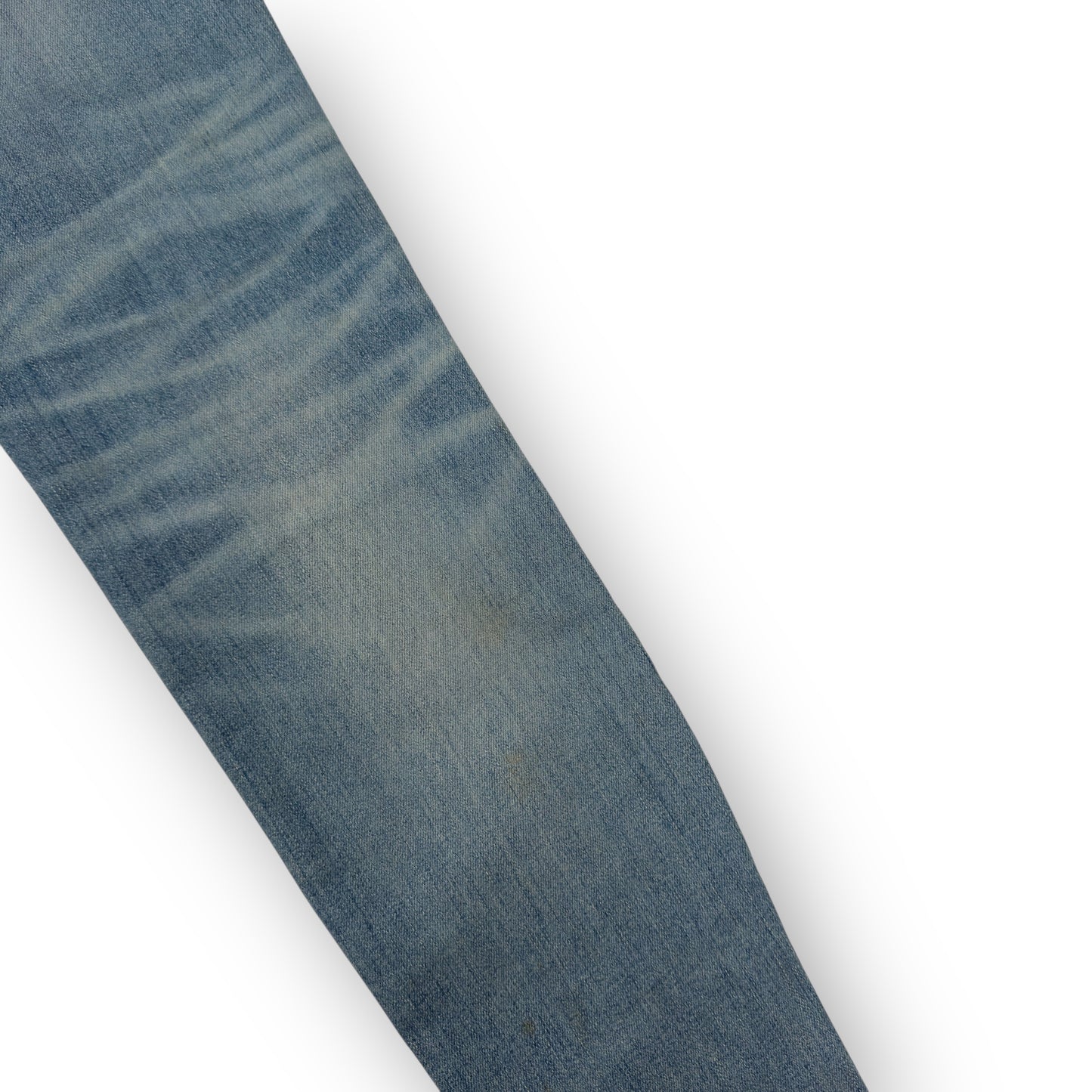 AMIRI MX1 SKINNY FIT LEATHER PATCH DENIM JEANS BLUE / BLACK W32