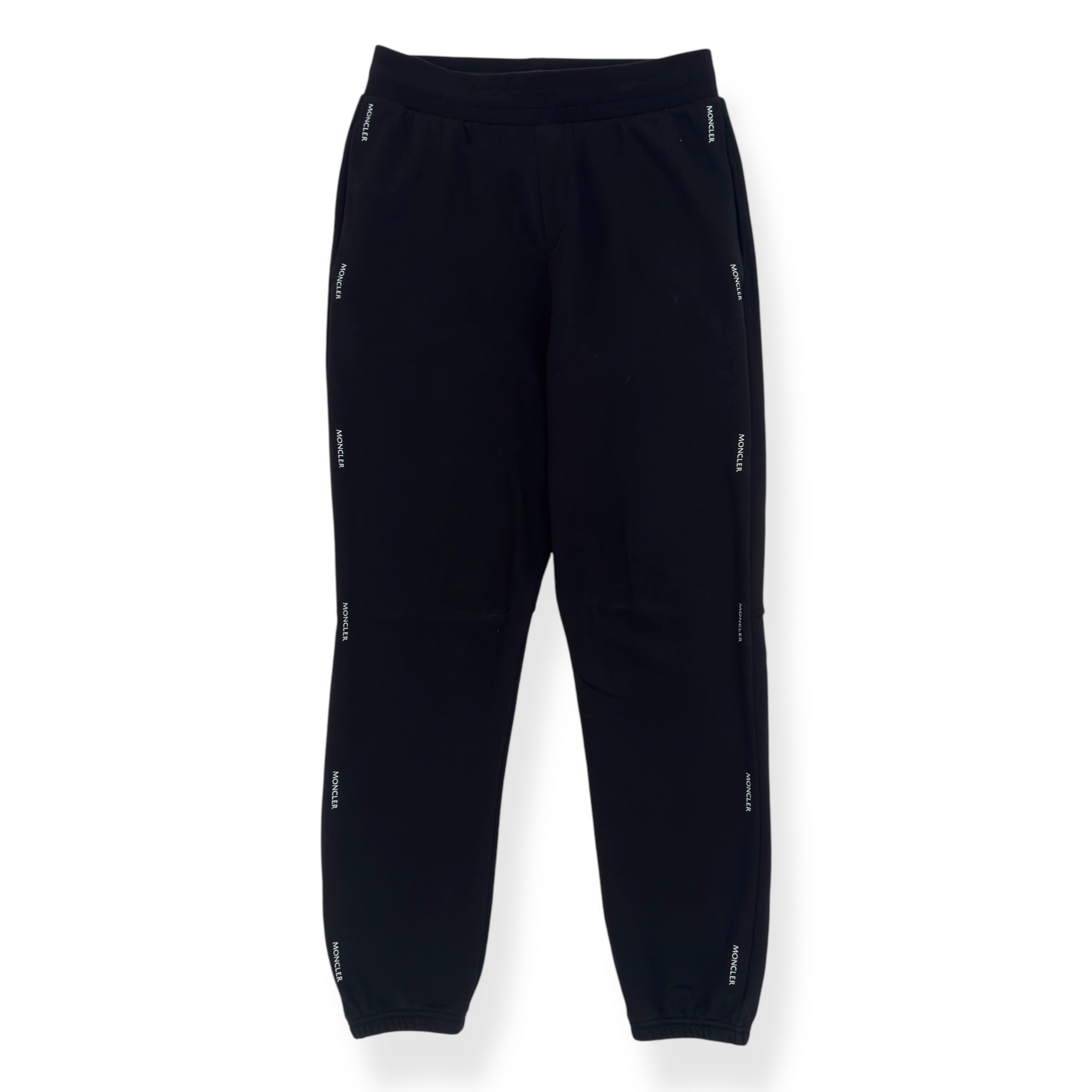 MONCLER LOGO-PRINT SWEATPANTS BLACK / WHITE S