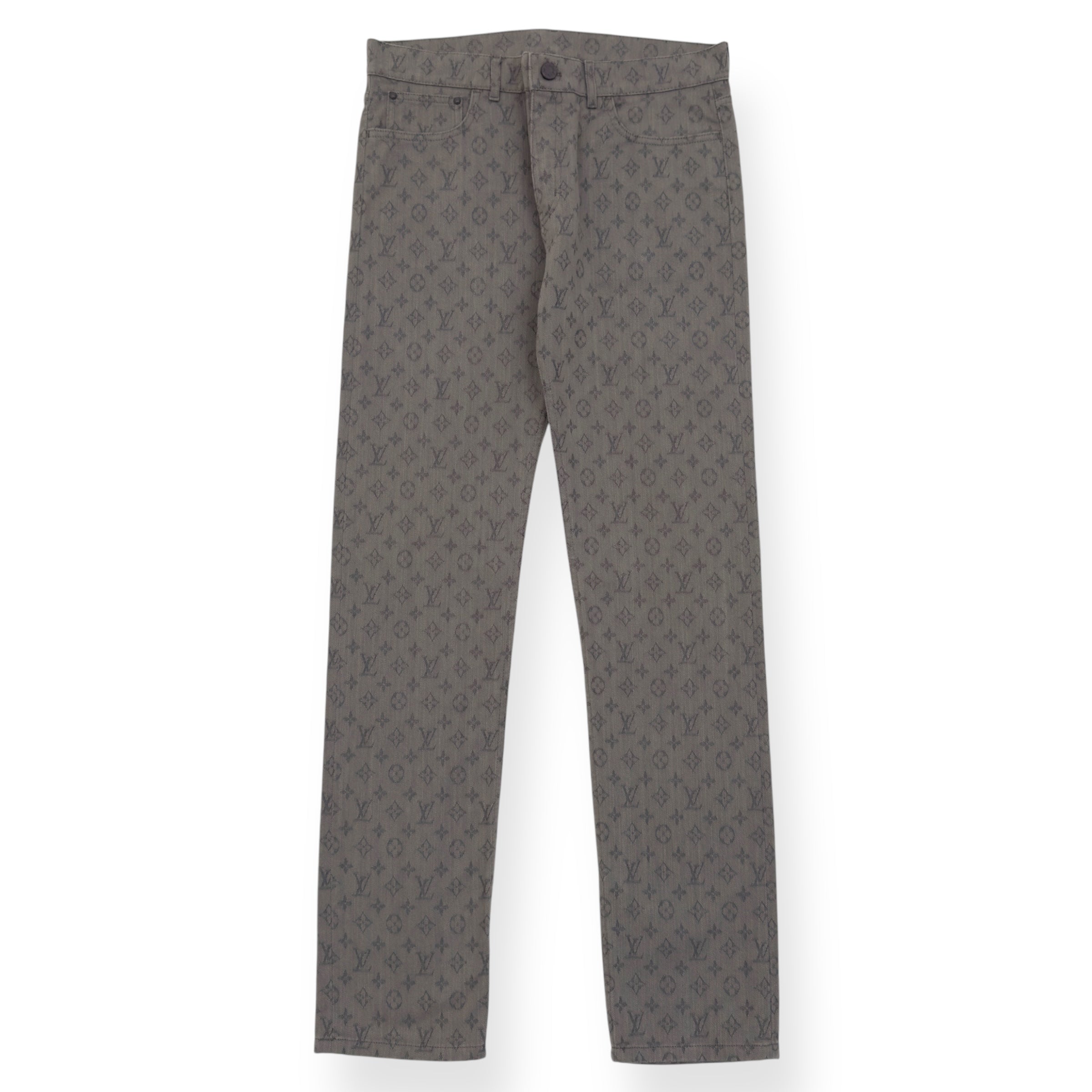 LOUIS VUITTON MONOGRAM SLIM FIT DENIM JEANS GREY M