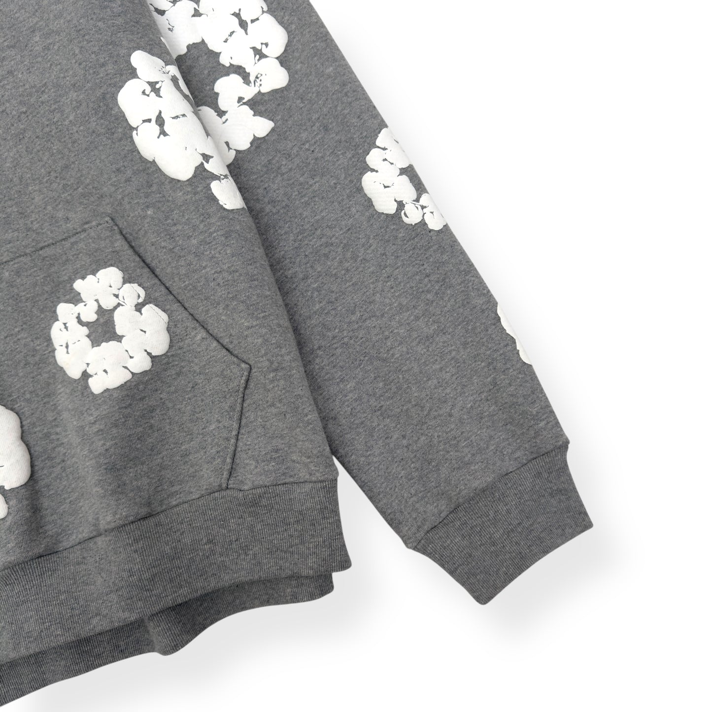 DENIM TEARS THE COTTON WREATH HOODIE GREY / WHITE L