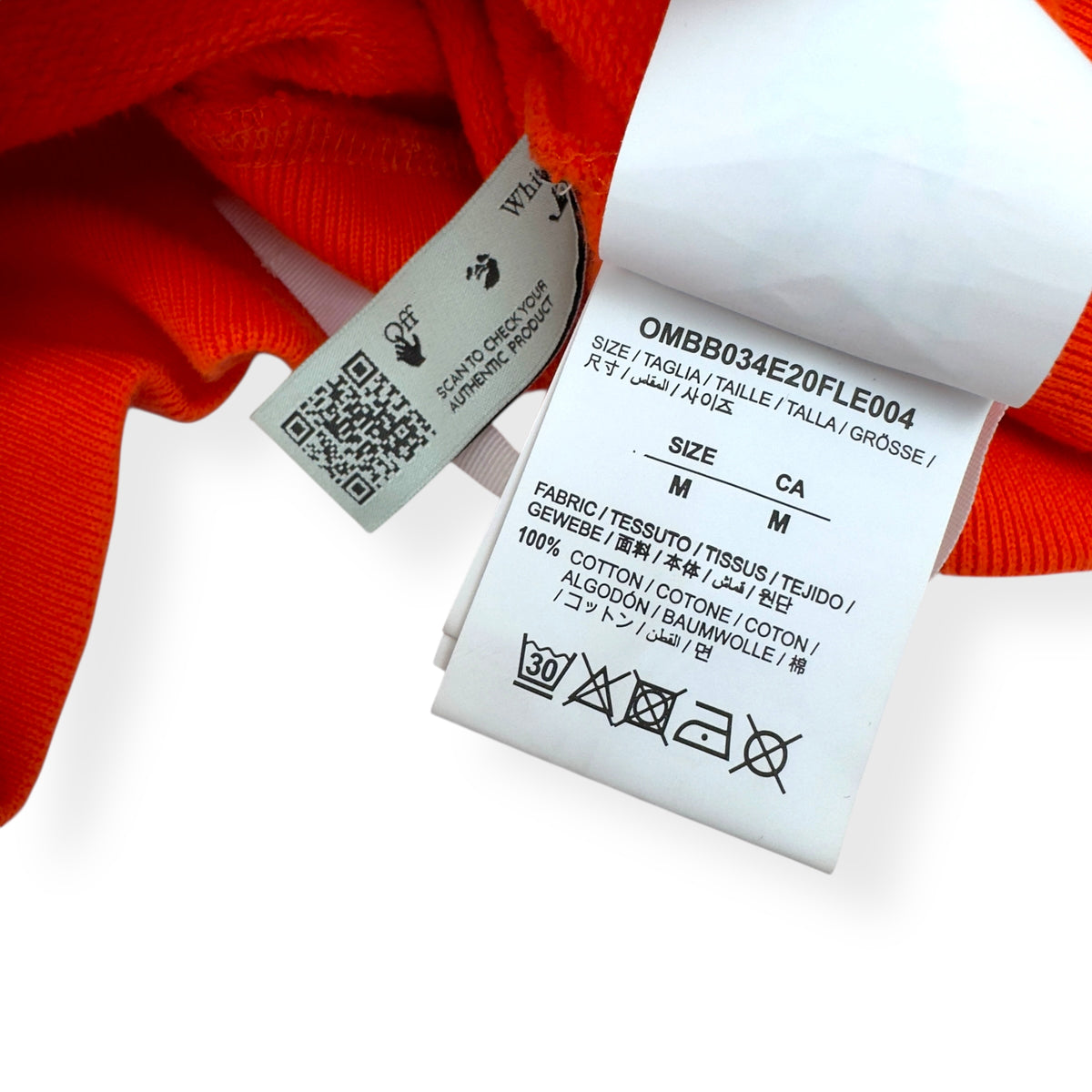 OFF-WHITE VIBE ARROW HOODIE ORANGE M