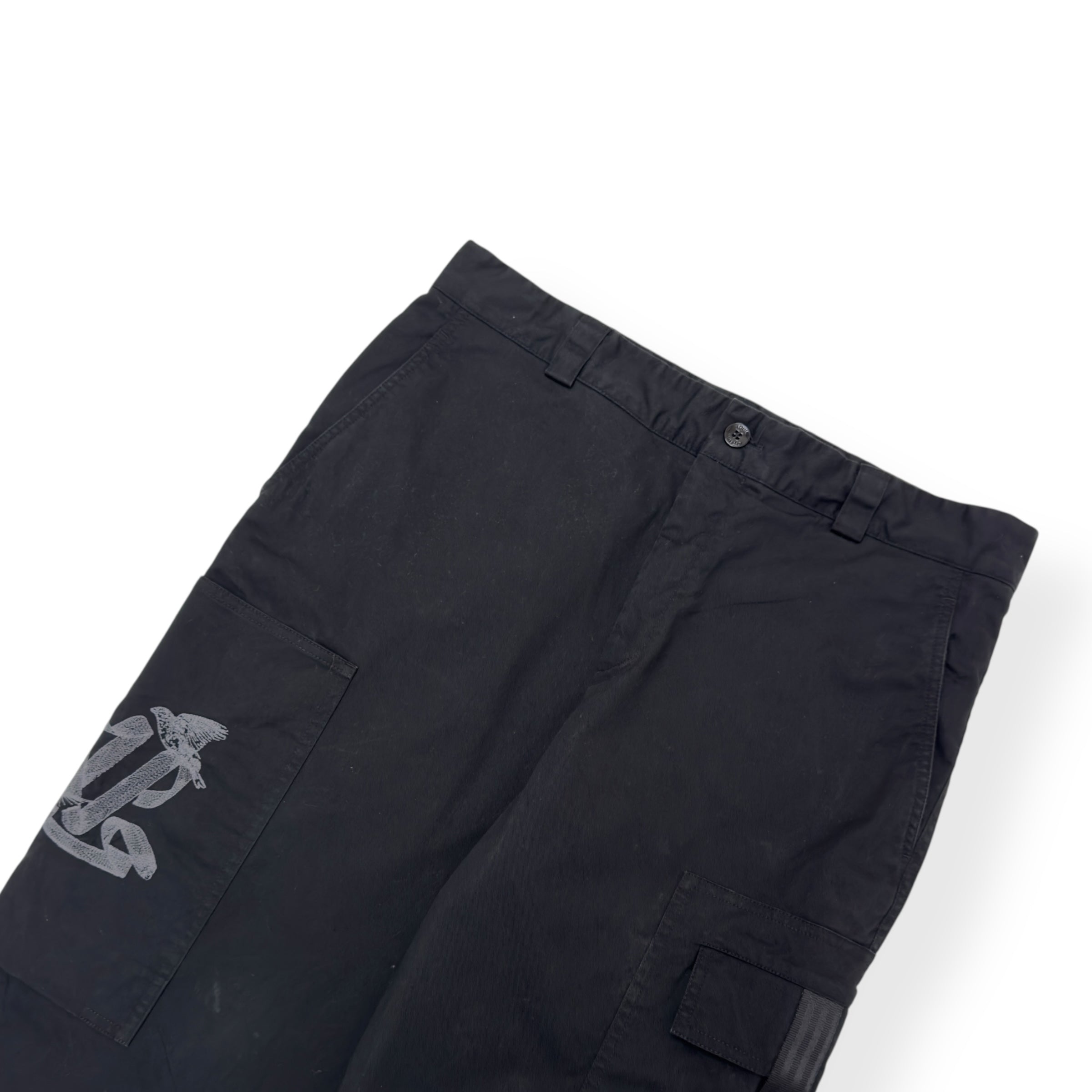 LOUIS VUITTON COTTON CARGO TROUSERS BLACK 52 / XL