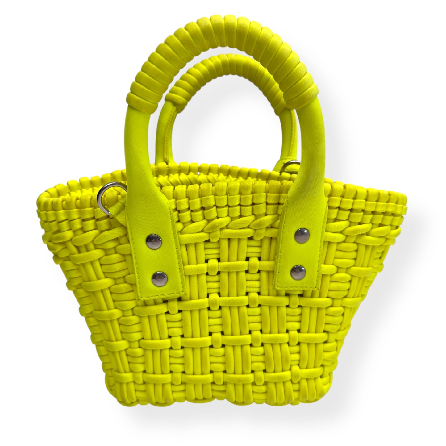 BALENCIAGA BISTRO NYLON / LEATHER SHOULDER BAG YELLOW XXS