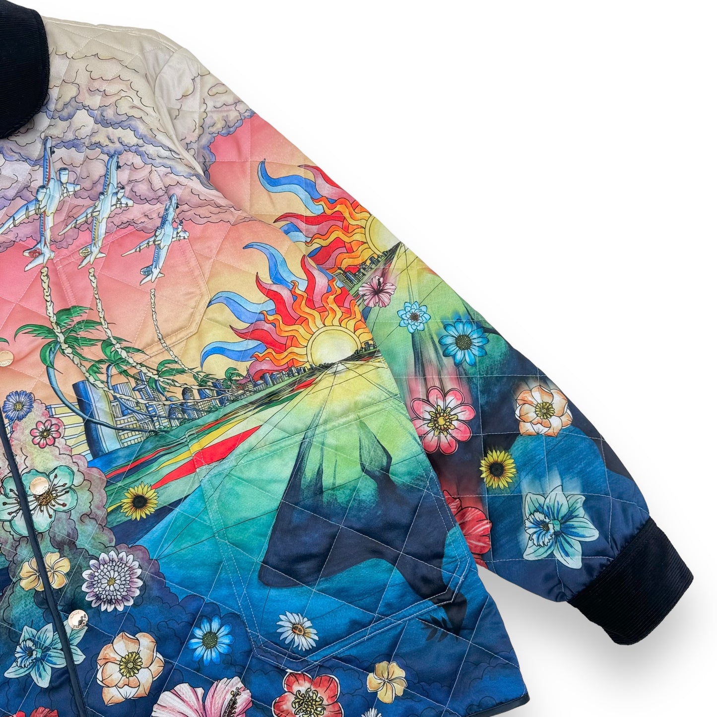 CASABLANCA PRINTED QUILTED HUNTING JACKET MULTICOLOURED XXXL