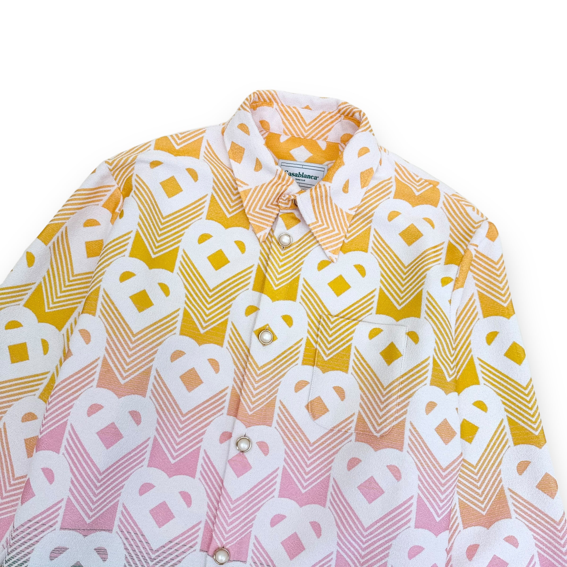 CASABLANCA DÉGRADÉ HEART-JACQUARD OVERSHIRT MULTICOLOURED XXL